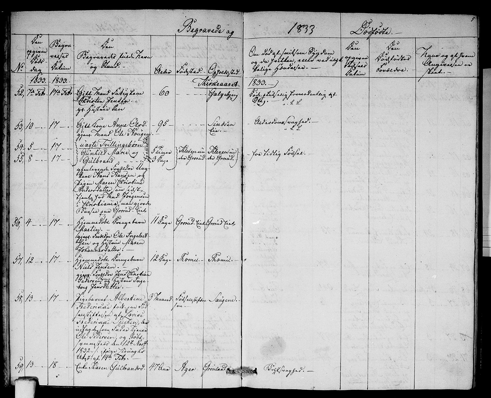 Aker prestekontor kirkebøker, AV/SAO-A-10861/F/L0015: Parish register (official) no. 15, 1832-1836, p. 5