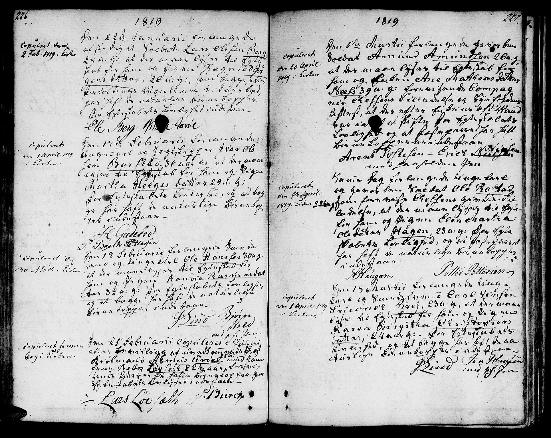 Ministerialprotokoller, klokkerbøker og fødselsregistre - Sør-Trøndelag, AV/SAT-A-1456/601/L0042: Parish register (official) no. 601A10, 1802-1830, p. 226-227