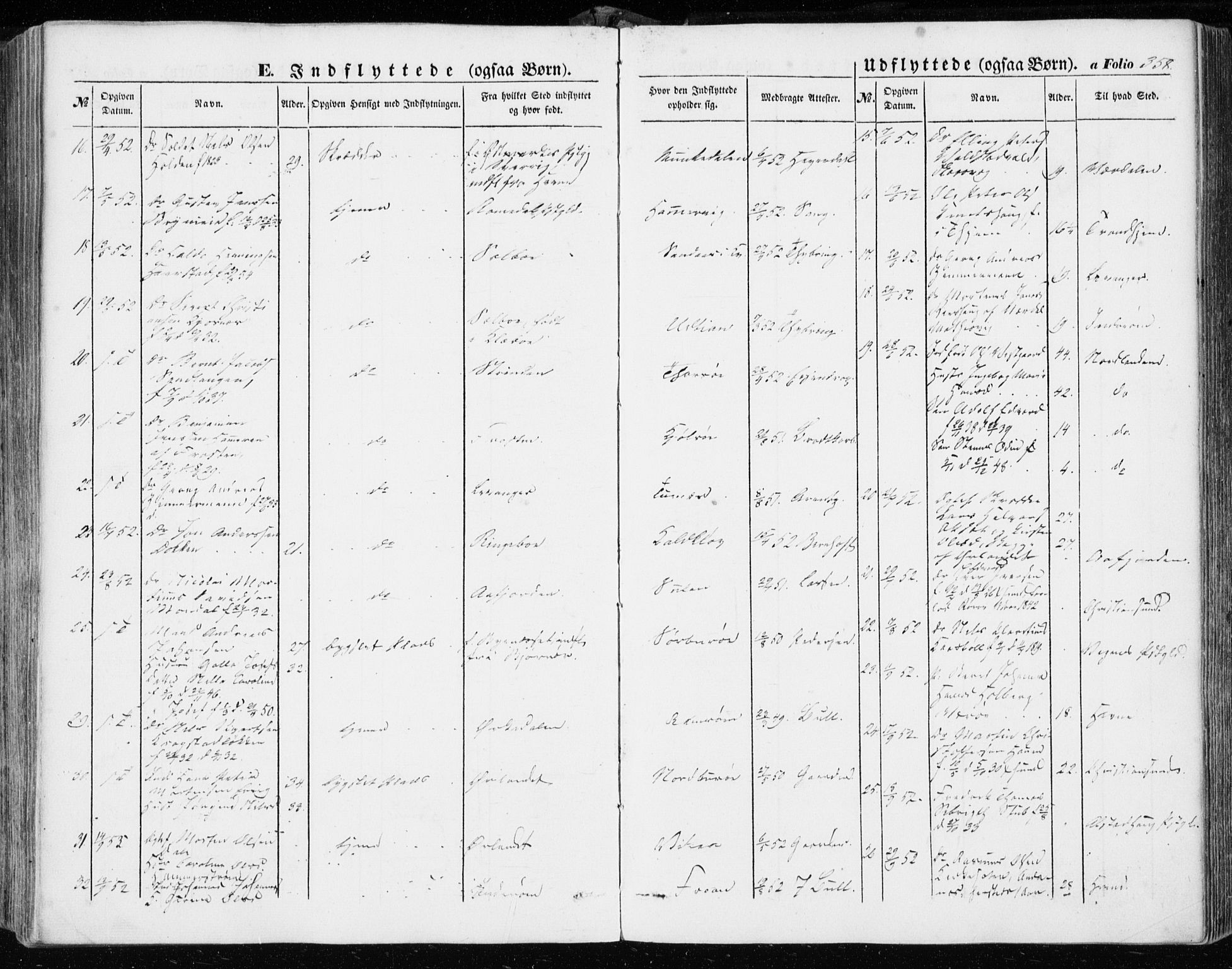 Ministerialprotokoller, klokkerbøker og fødselsregistre - Sør-Trøndelag, AV/SAT-A-1456/634/L0530: Parish register (official) no. 634A06, 1852-1860, p. 358