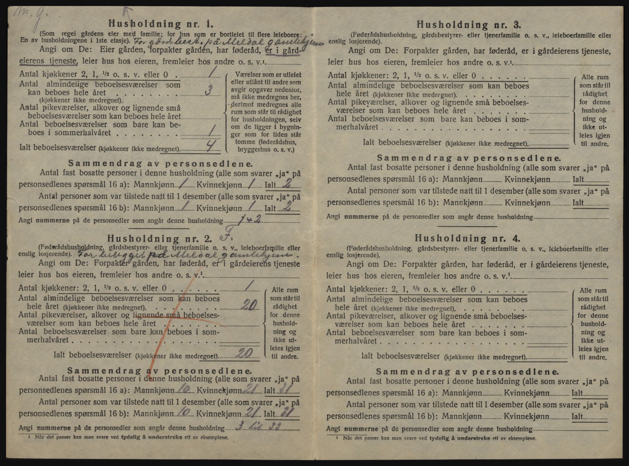 SAT, 1920 census for Meldal, 1920, p. 72