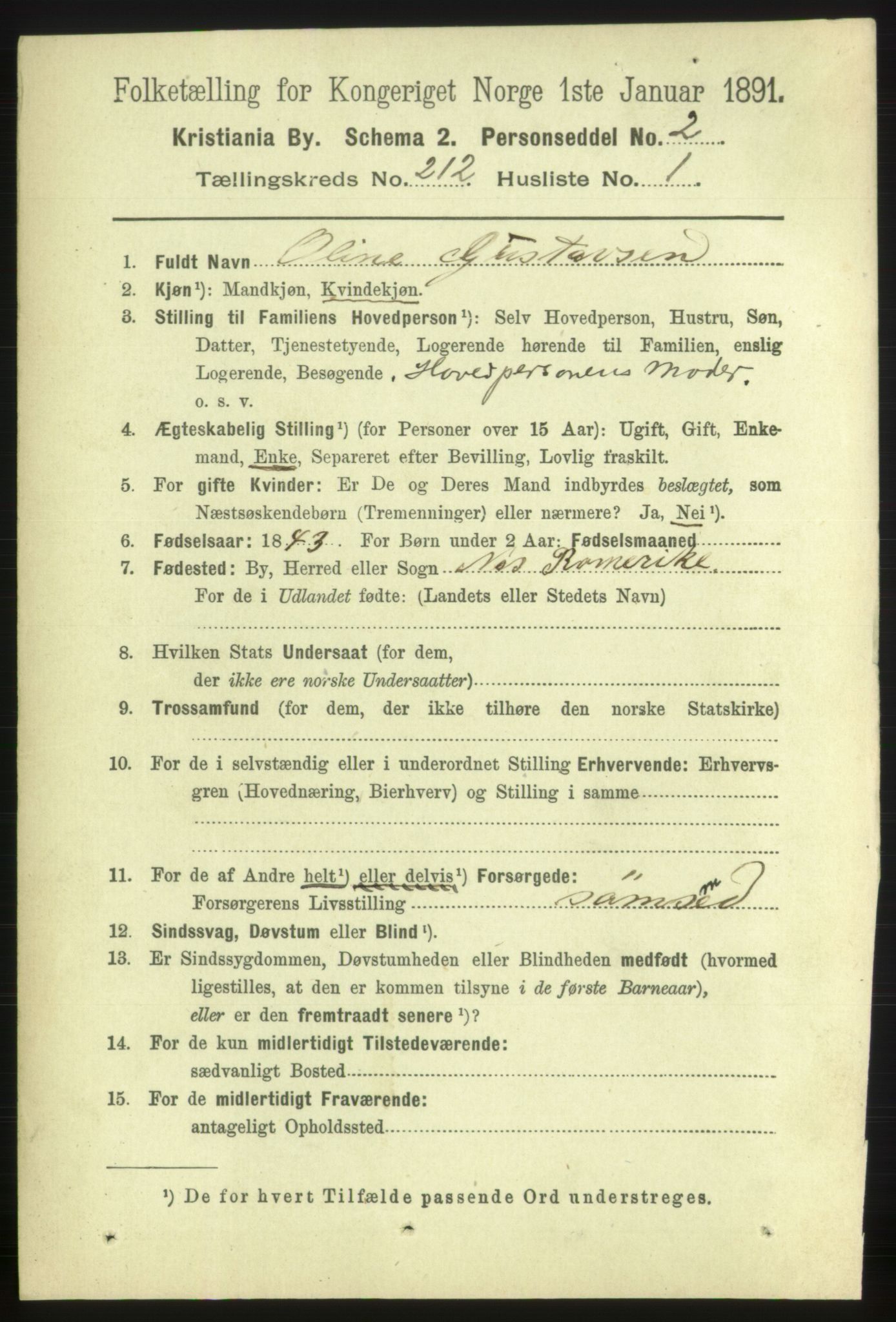 RA, 1891 census for 0301 Kristiania, 1891, p. 126444