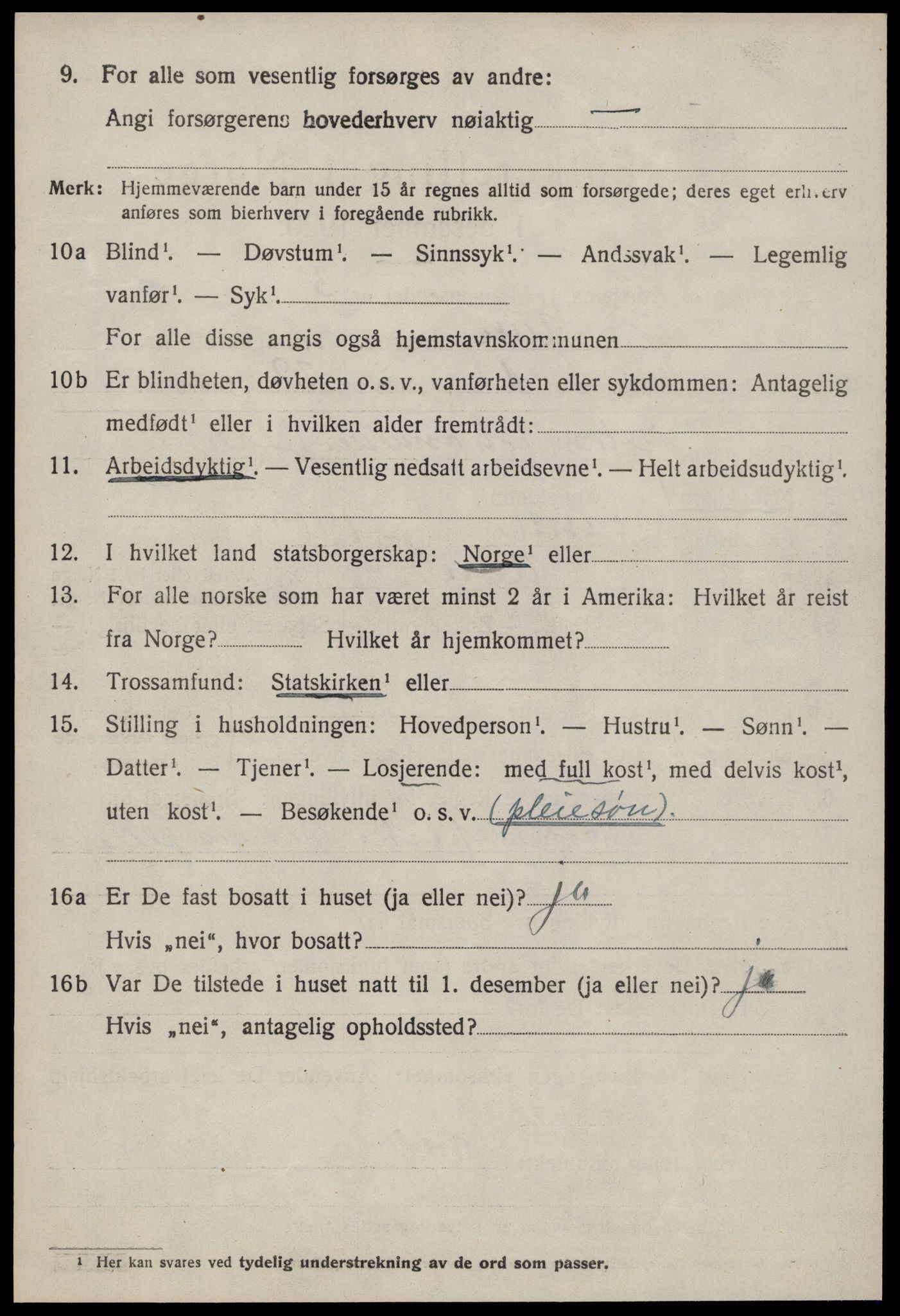 SAT, 1920 census for Aure, 1920, p. 1815
