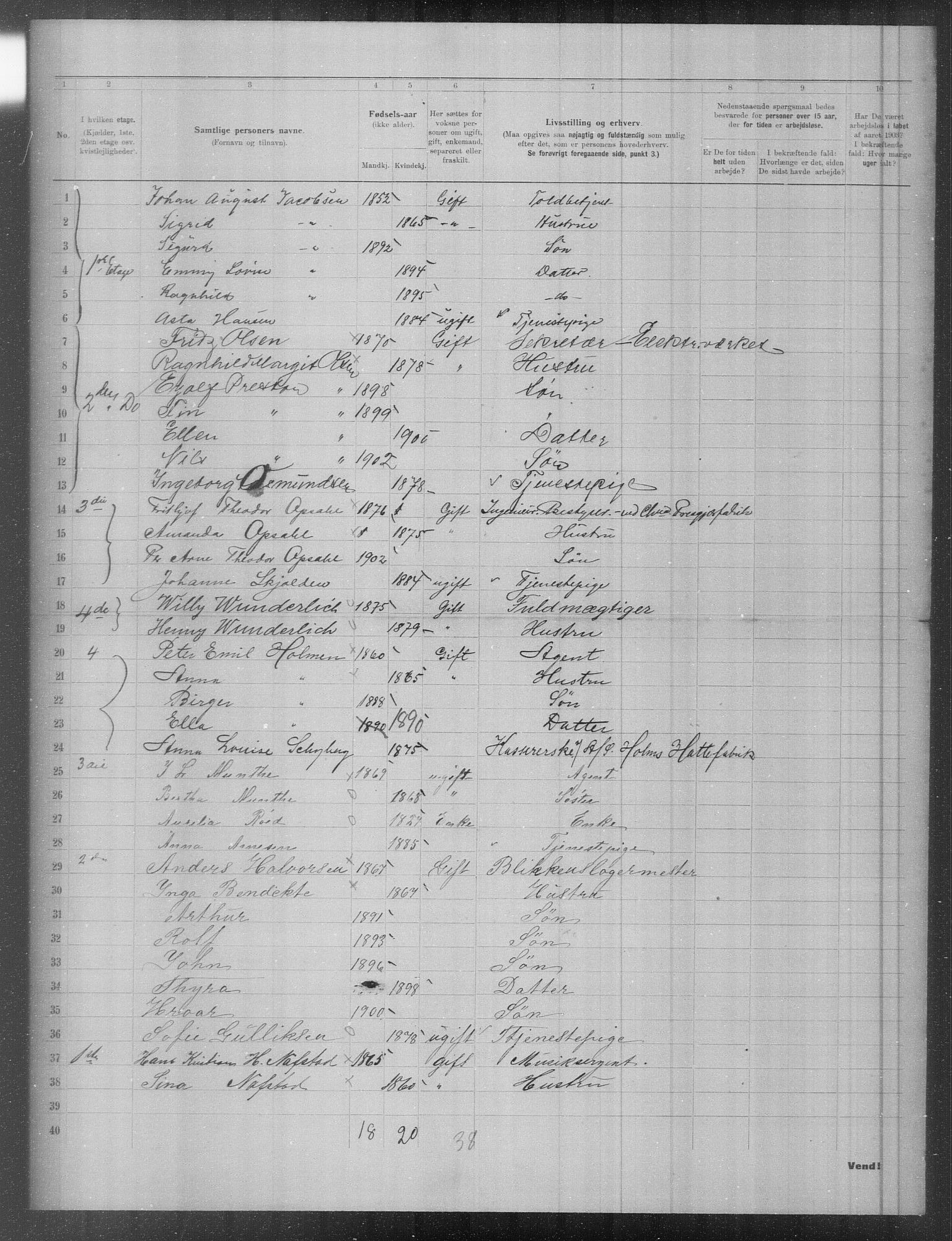 OBA, Municipal Census 1903 for Kristiania, 1903, p. 7671