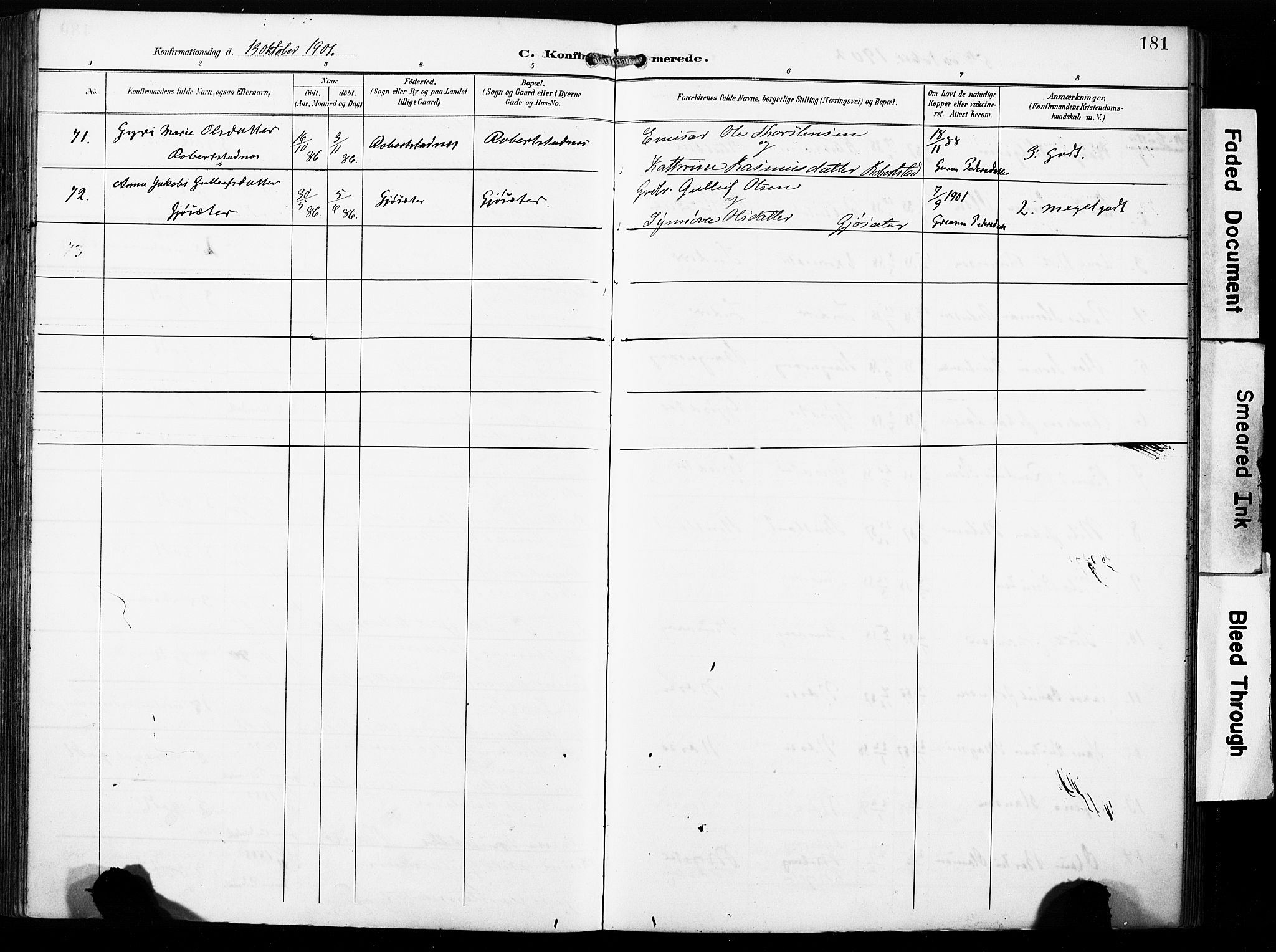 Finnås sokneprestembete, SAB/A-99925/H/Ha/Haa/Haac/L0002: Parish register (official) no. C 2, 1895-1904, p. 181