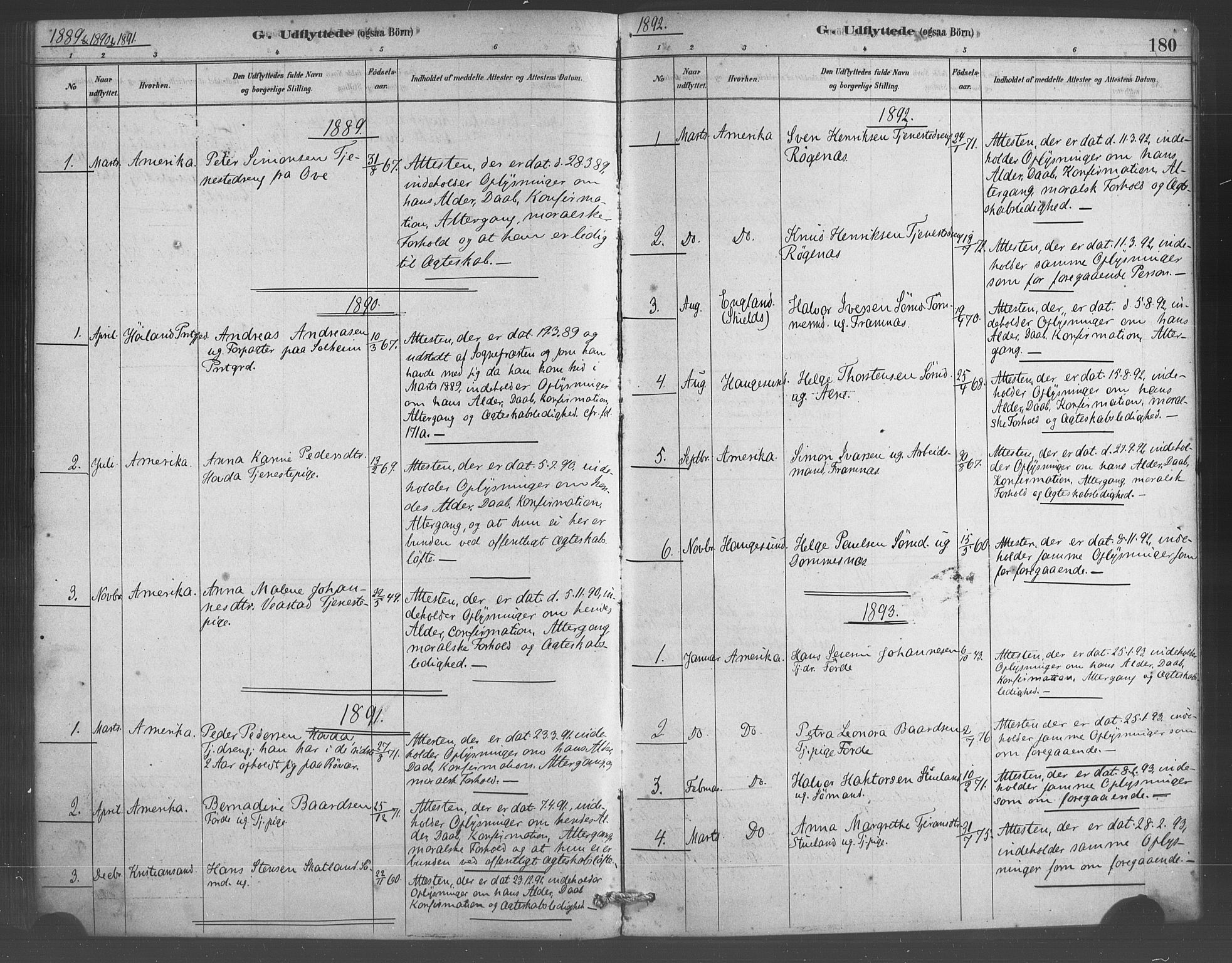 Sveio Sokneprestembete, SAB/A-78501/H/Haa: Parish register (official) no. D 1, 1878-1894, p. 180