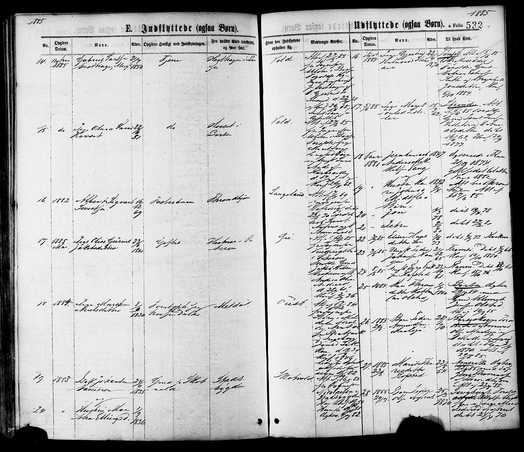 Ministerialprotokoller, klokkerbøker og fødselsregistre - Sør-Trøndelag, AV/SAT-A-1456/691/L1079: Parish register (official) no. 691A11, 1873-1886, p. 532