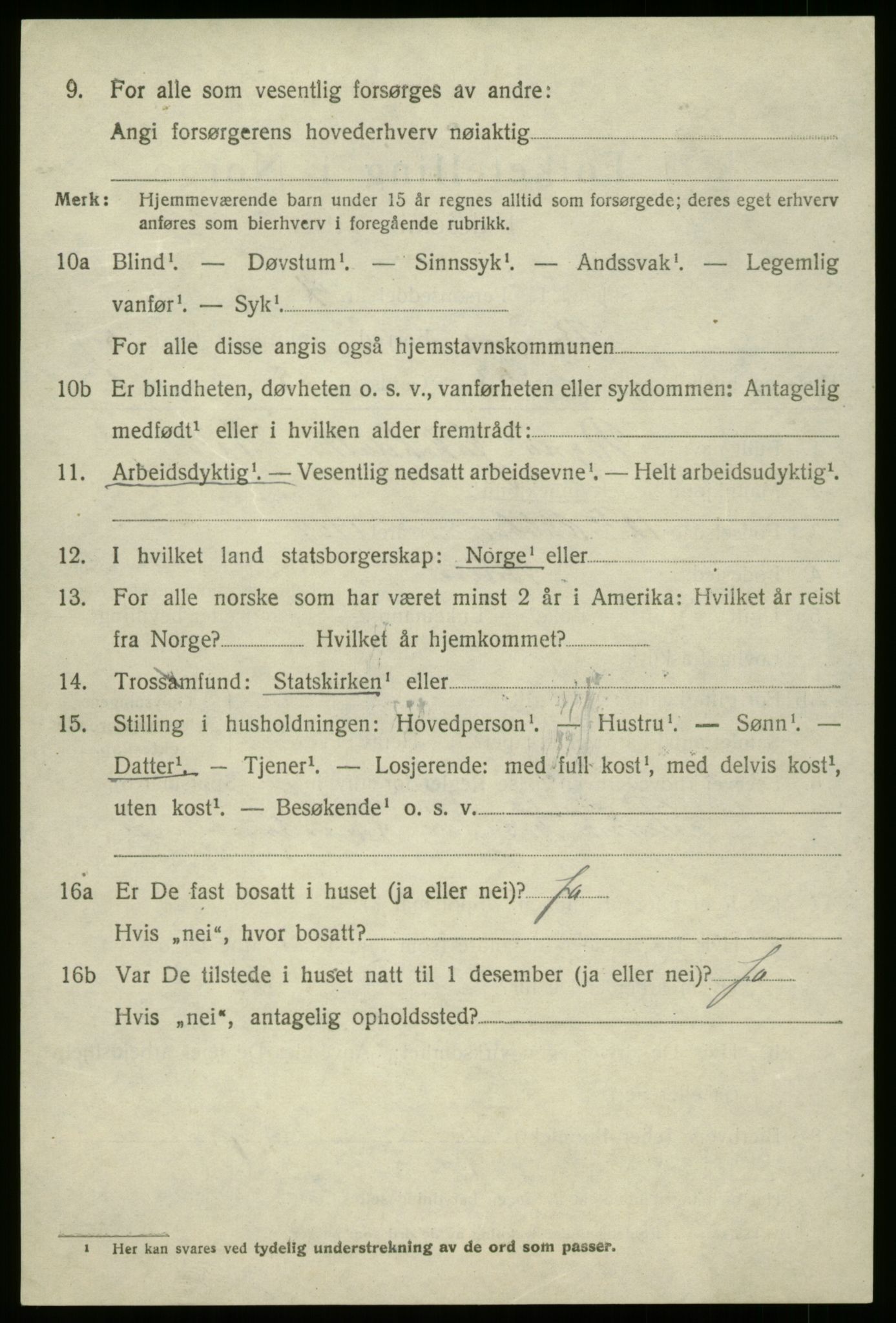 SAB, 1920 census for Breim, 1920, p. 3460