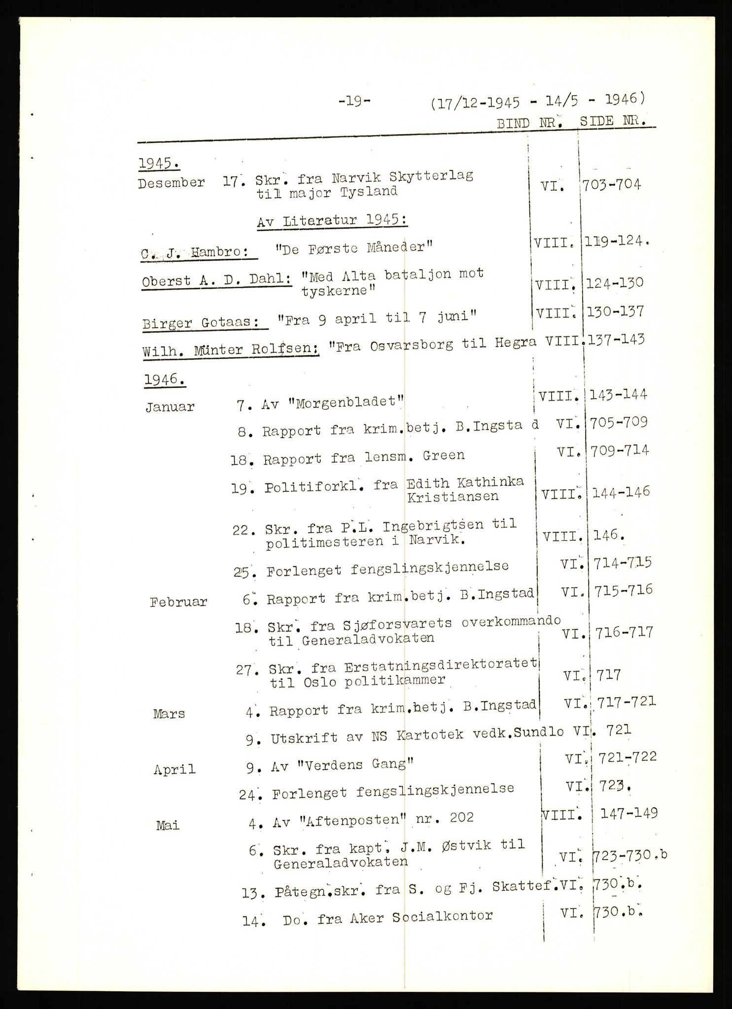 Forsvaret, Forsvarets krigshistoriske avdeling, AV/RA-RAFA-2017/Y/Yb/L0142: II-C-11-620  -  6. Divisjon, 1940-1947, p. 19