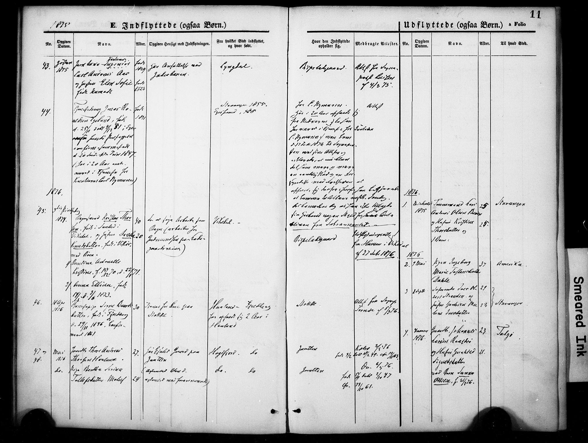 Hetland sokneprestkontor, SAST/A-101826/30/30BA/L0007: Parish register (official) no. A 7, 1870-1924, p. 11