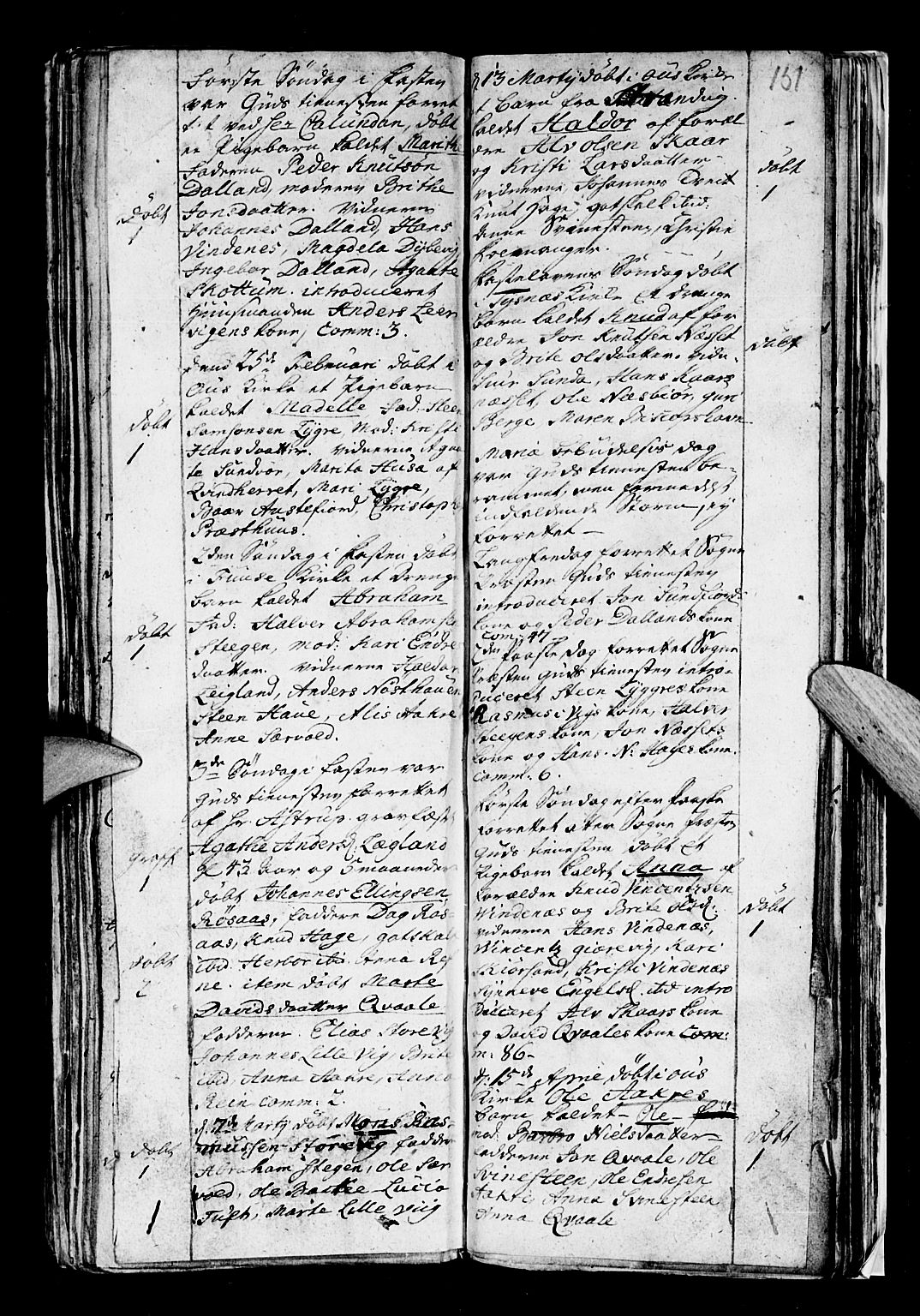 Os sokneprestembete, SAB/A-99929: Parish register (official) no. A 5, 1669-1760, p. 151