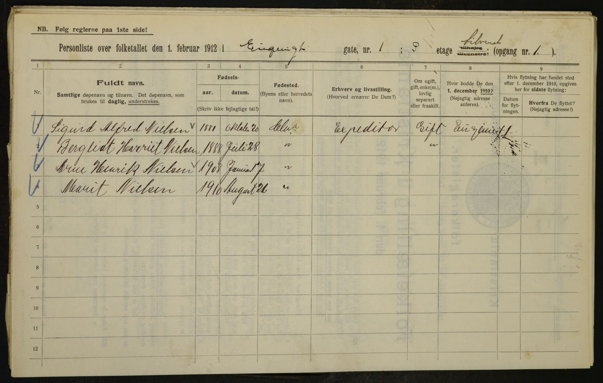 OBA, Municipal Census 1912 for Kristiania, 1912, p. 22593