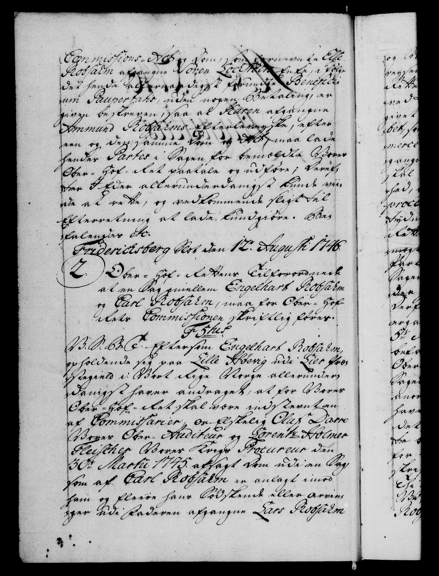 Danske Kanselli 1572-1799, AV/RA-EA-3023/F/Fc/Fca/Fcab/L0031: Norske tegnelser, 1746-1748, p. 1b