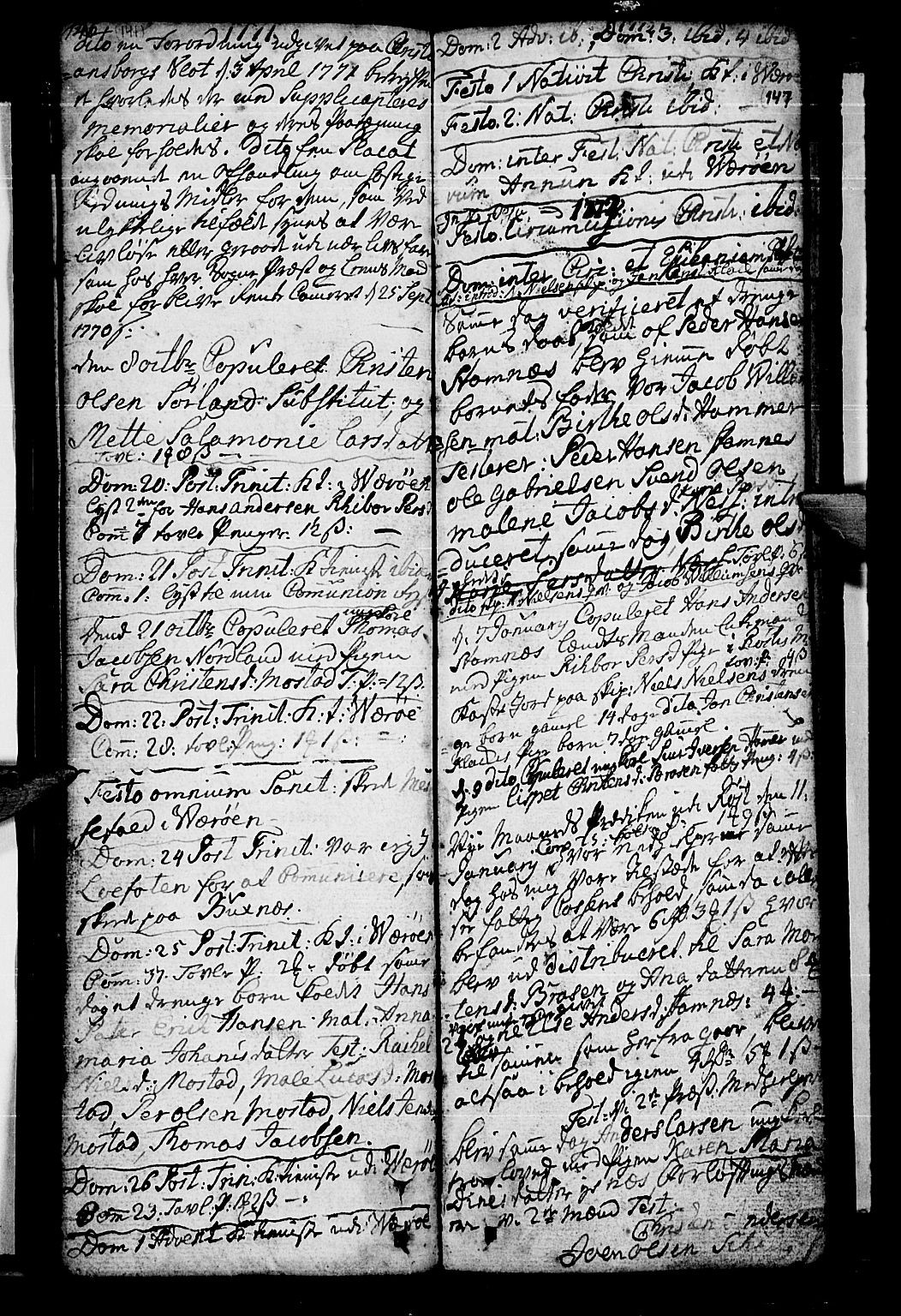 Ministerialprotokoller, klokkerbøker og fødselsregistre - Nordland, AV/SAT-A-1459/807/L0118: Parish register (official) no. 807A01, 1752-1798, p. 146-147