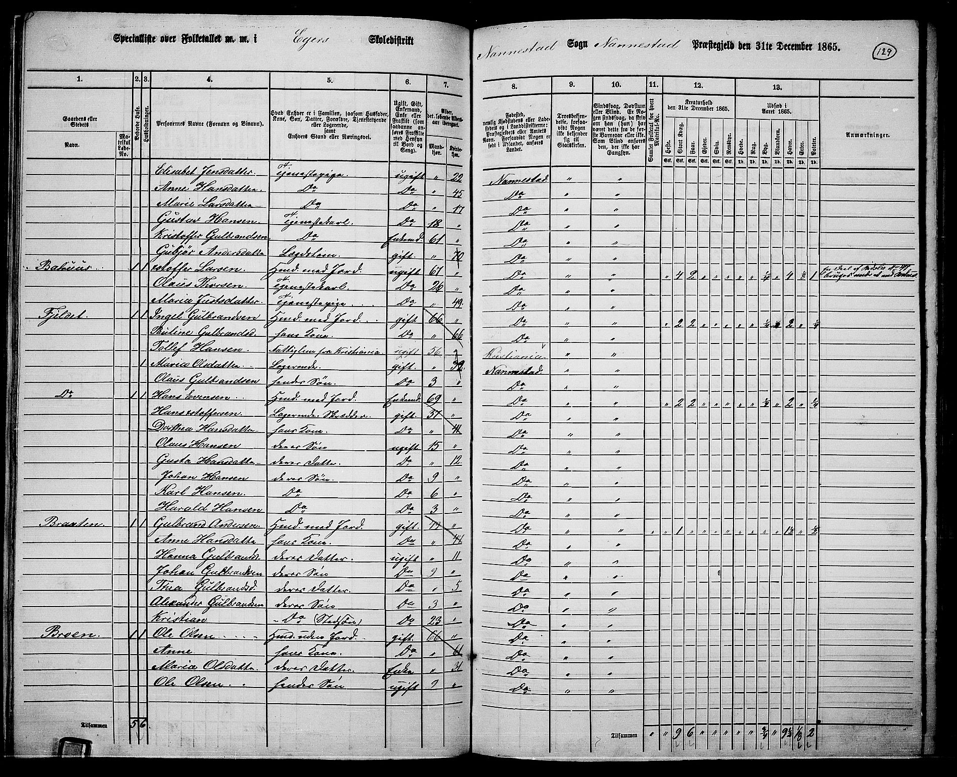 RA, 1865 census for Nannestad, 1865, p. 15