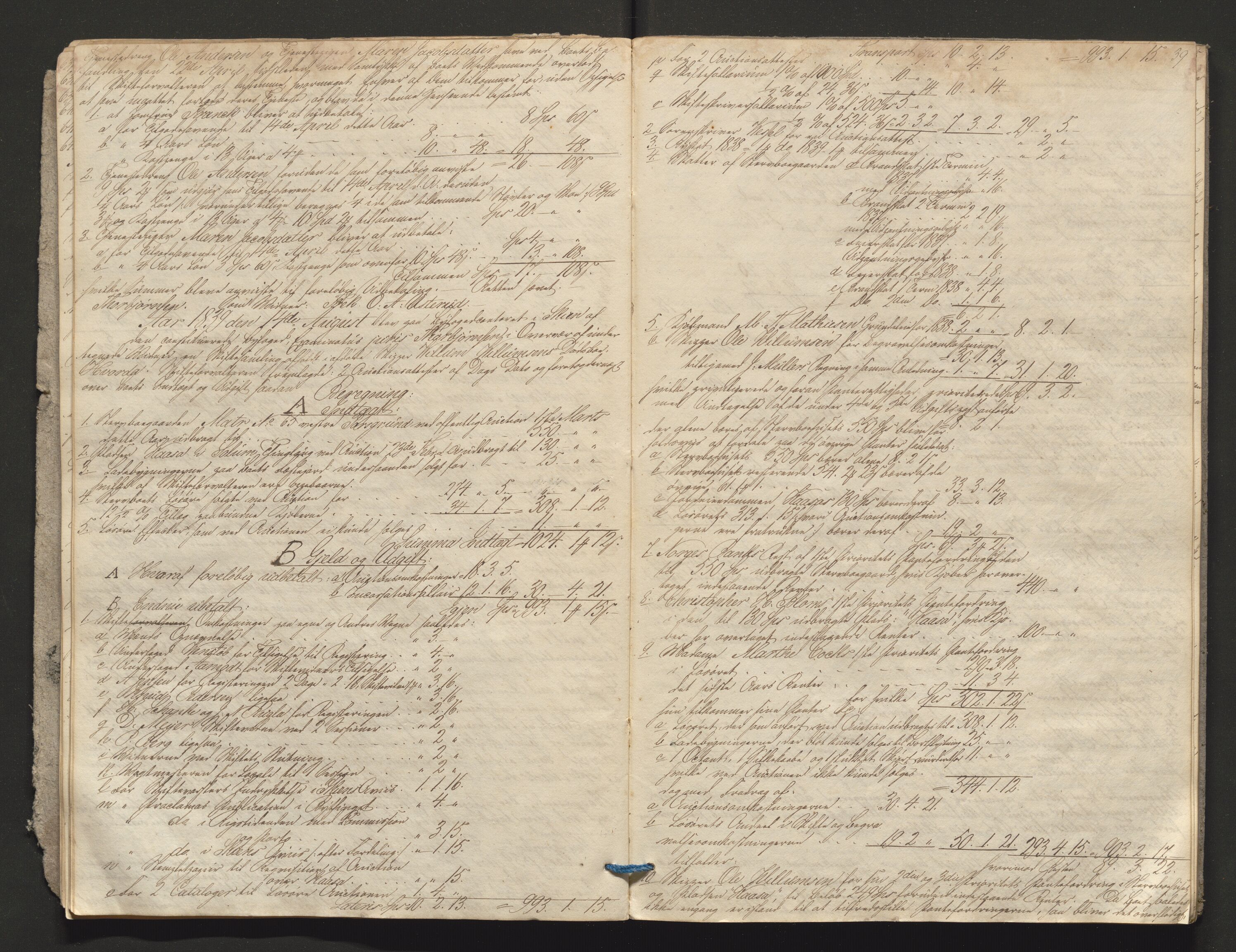 Porsgrunn byfogd, AV/SAKO-A-106/H/Hb/L0003: Skifteprotokoll, 1839-1842, p. 38-39