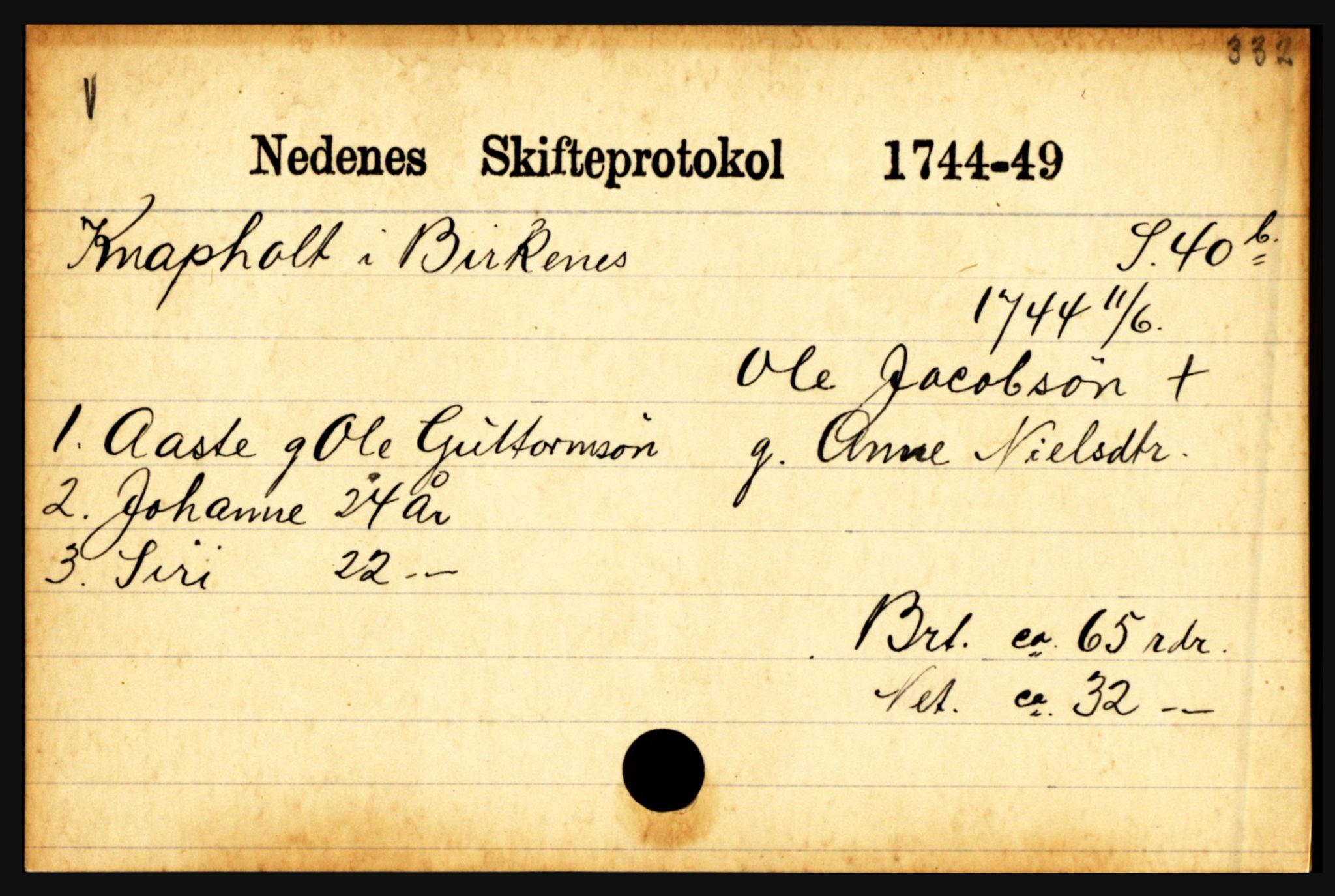 Nedenes sorenskriveri før 1824, AV/SAK-1221-0007/H, p. 15135