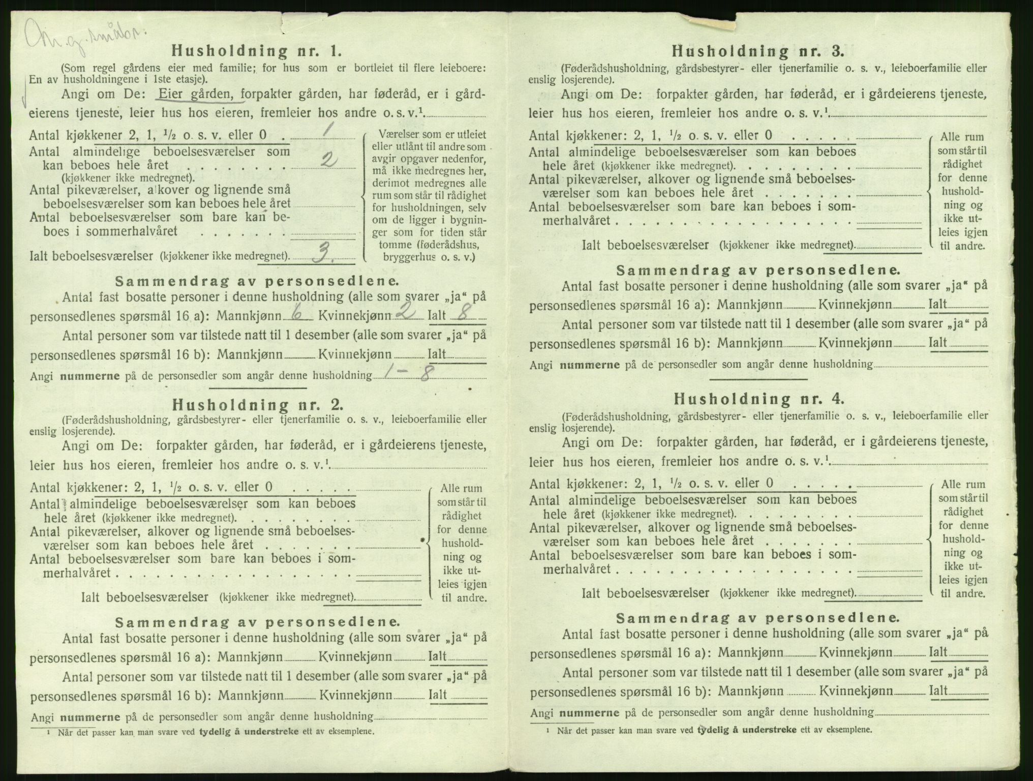 SAT, 1920 census for Grytten, 1920, p. 359