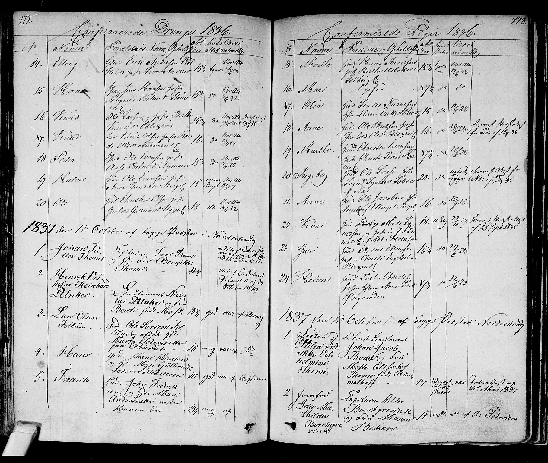 Norderhov kirkebøker, SAKO/A-237/F/Fa/L0009: Parish register (official) no. 9, 1819-1837, p. 772-773