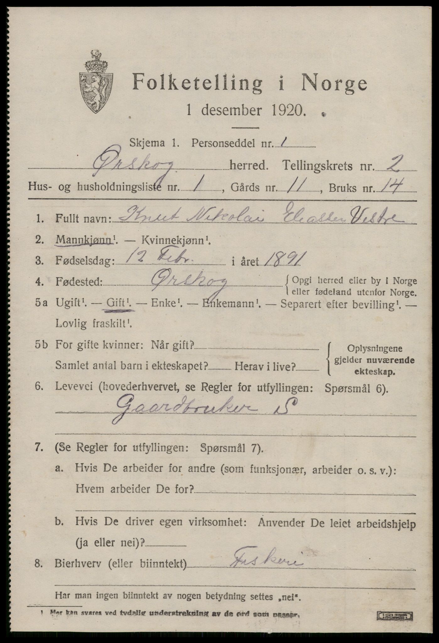 SAT, 1920 census for Ørskog, 1920, p. 1178
