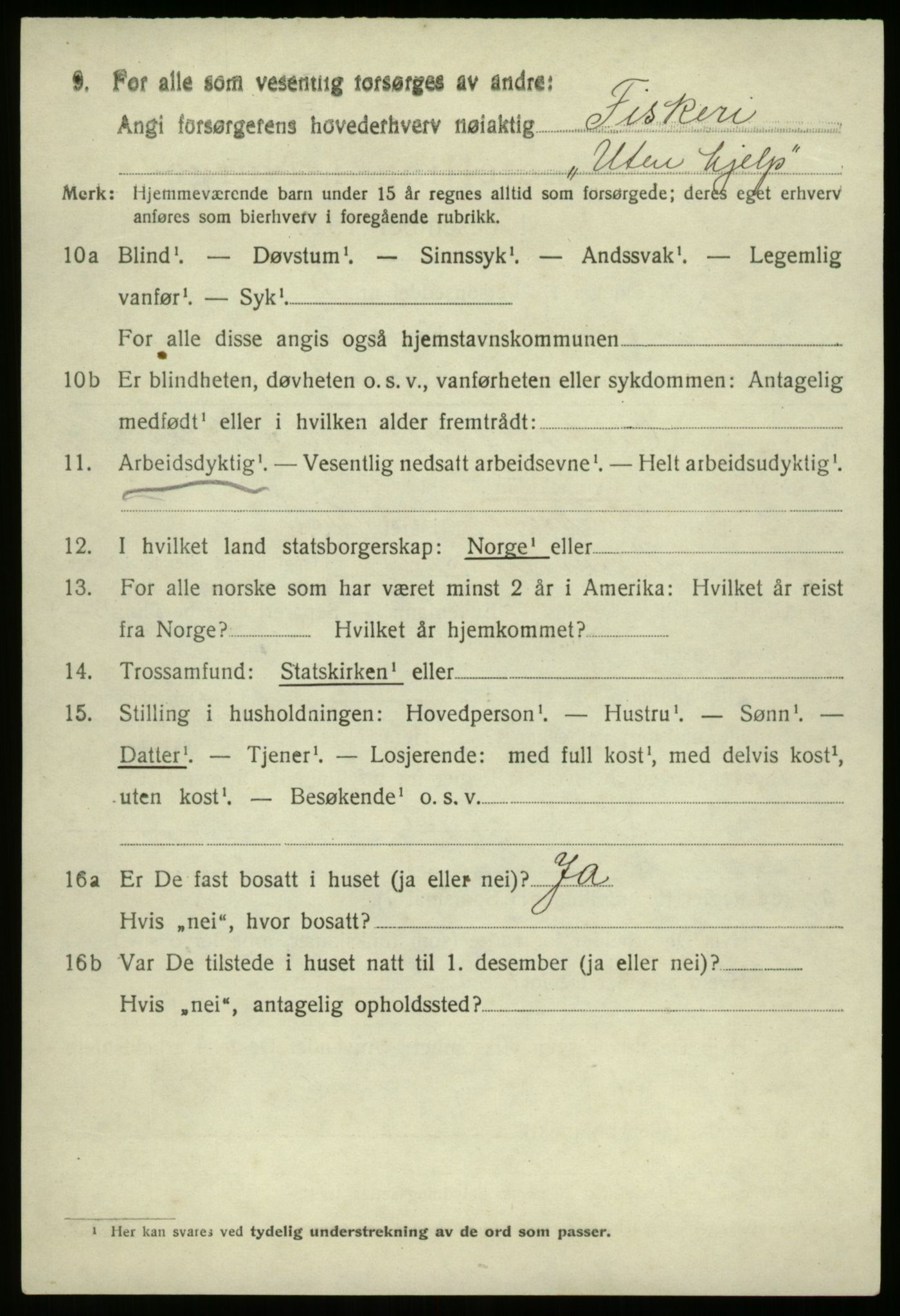 SAB, 1920 census for Bremanger, 1920, p. 5011