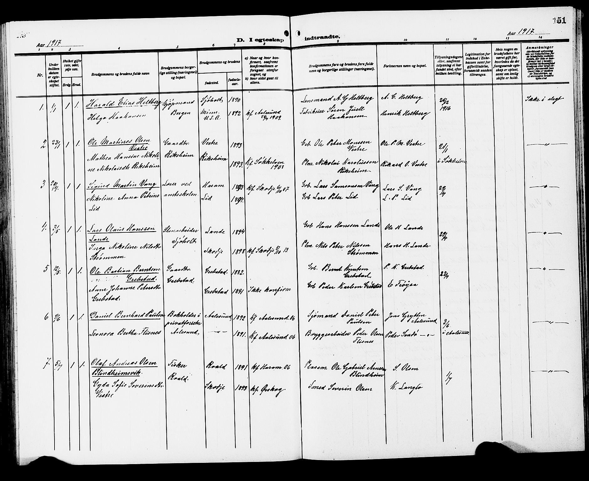Ministerialprotokoller, klokkerbøker og fødselsregistre - Møre og Romsdal, AV/SAT-A-1454/522/L0328: Parish register (copy) no. 522C07, 1909-1925, p. 151