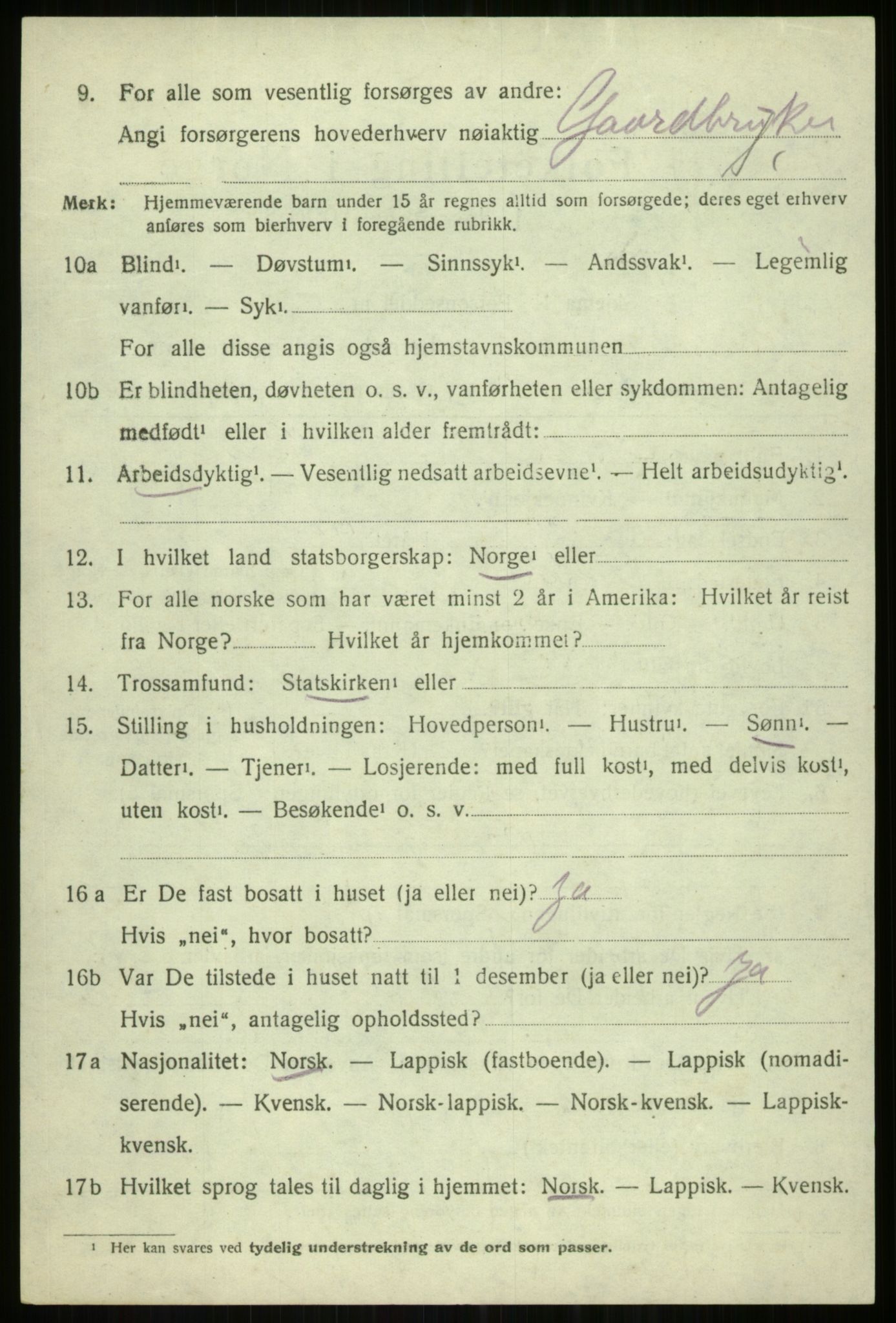 SATØ, 1920 census for Tromsøysund, 1920, p. 8497