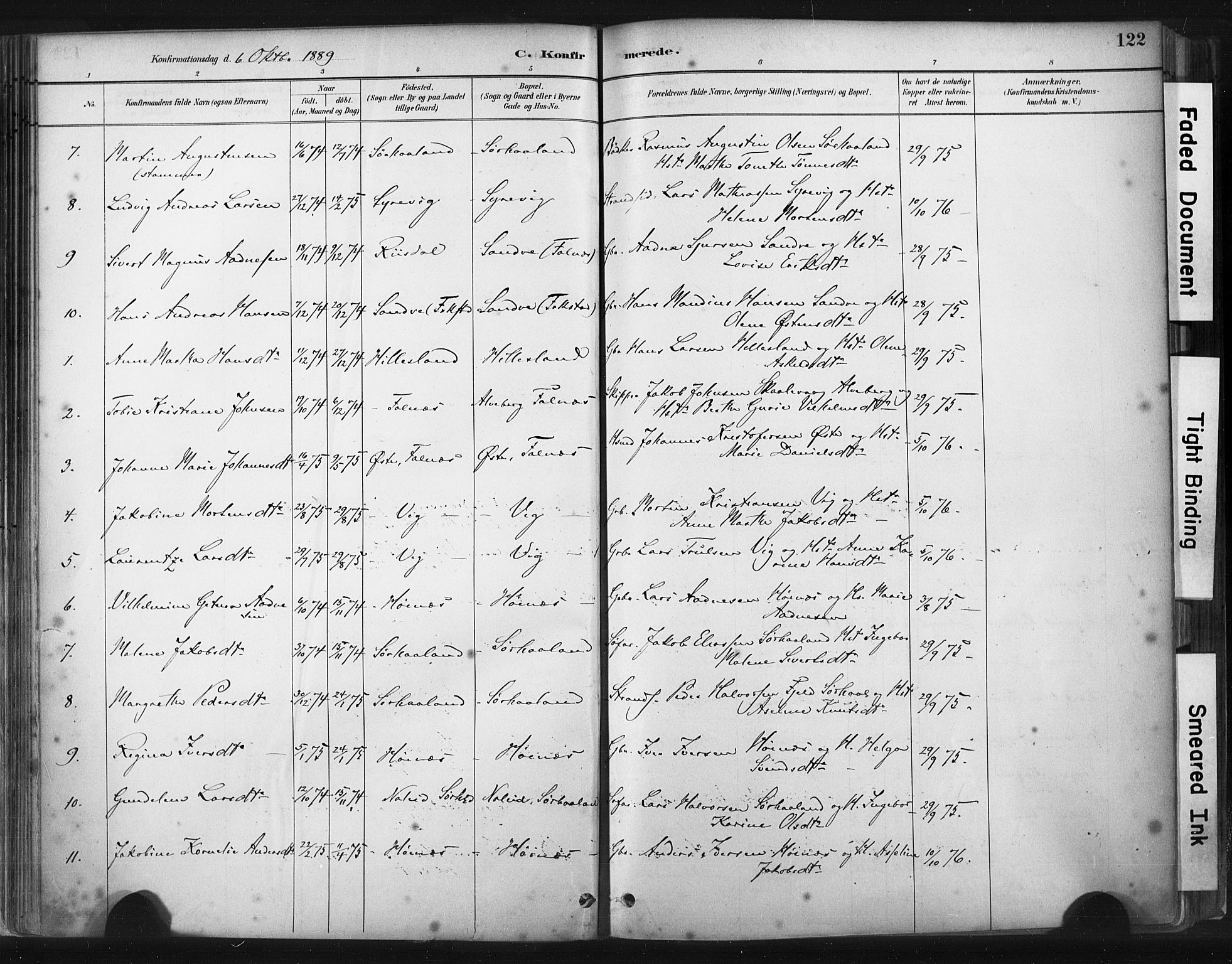 Skudenes sokneprestkontor, AV/SAST-A -101849/H/Ha/Haa/L0009: Parish register (official) no. A 6, 1882-1912, p. 122