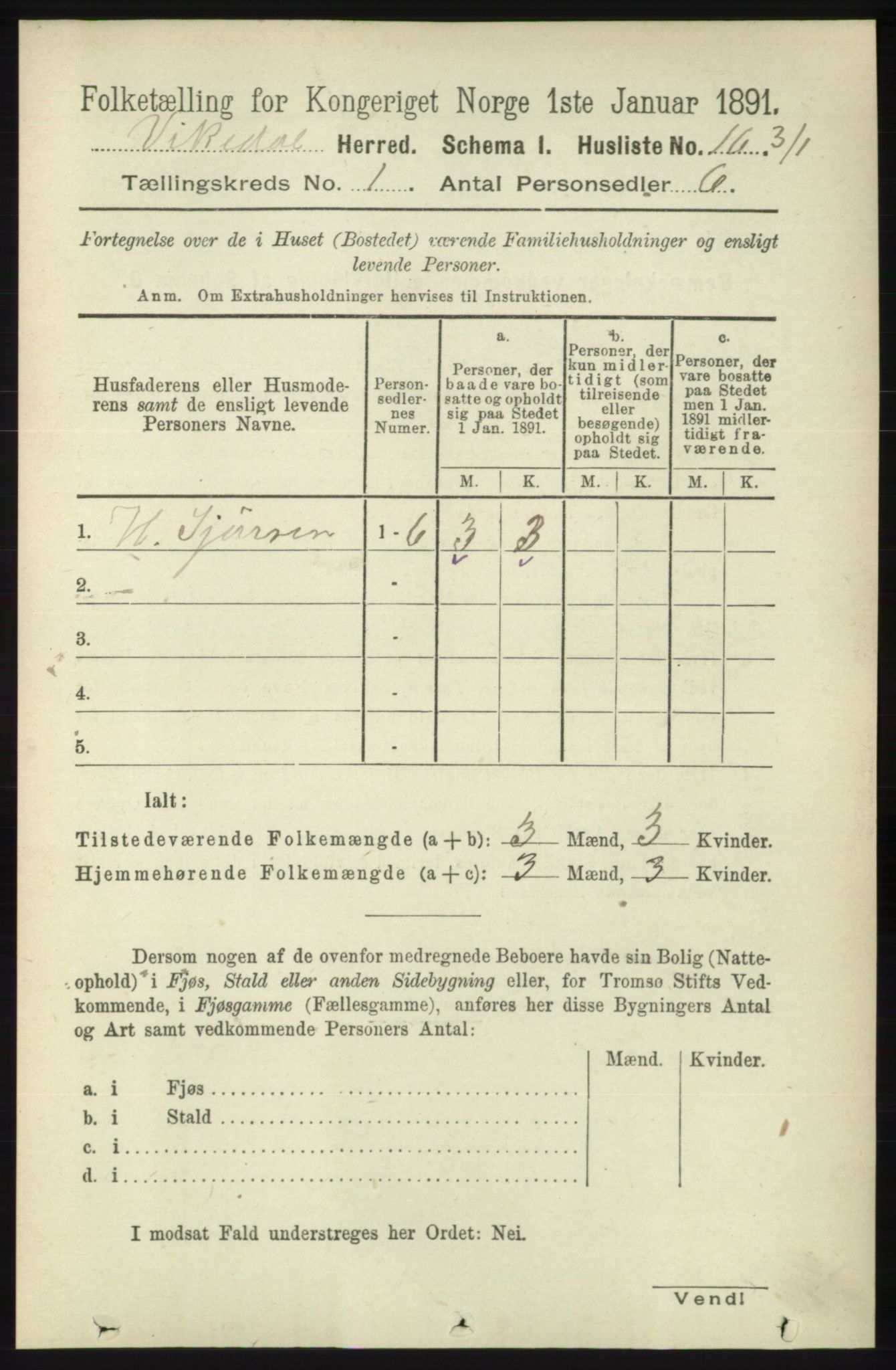 RA, 1891 census for 1157 Vikedal, 1891, p. 47