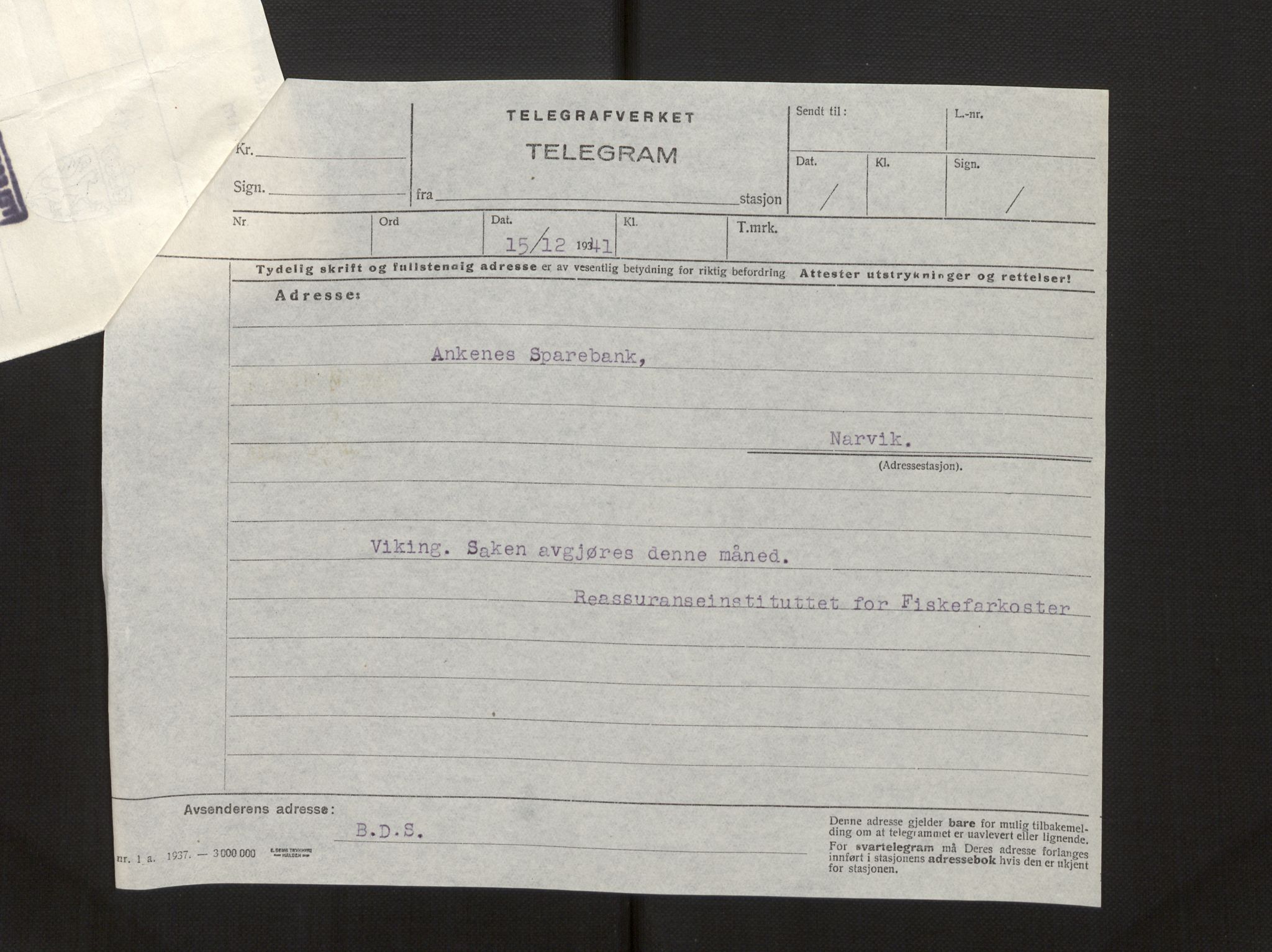 Fiskeridirektoratet - 1 Adm. ledelse - 13 Båtkontoret, AV/SAB-A-2003/La/L0008: Statens krigsforsikring for fiskeflåten, 1936-1971, p. 74