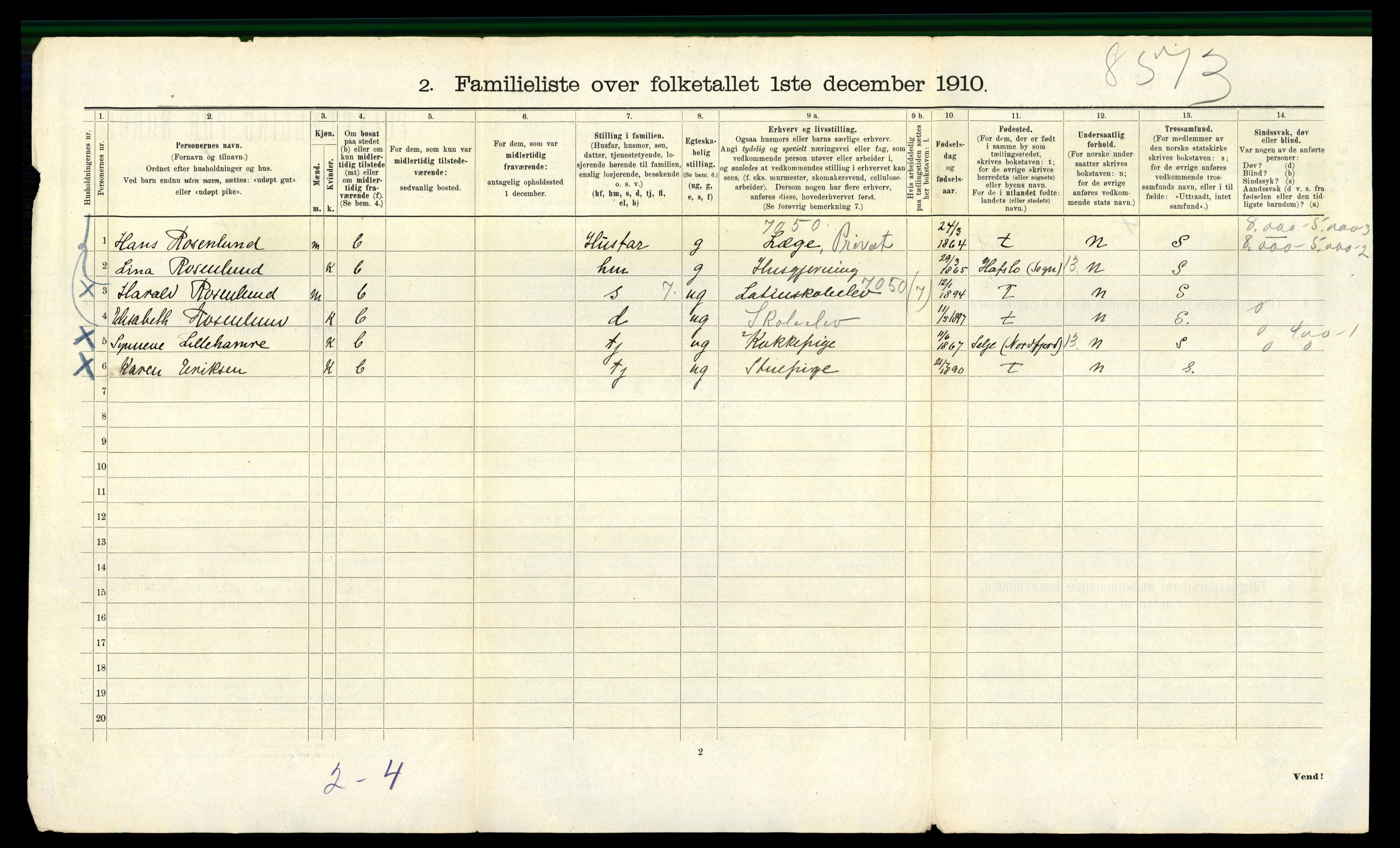 RA, 1910 census for Bergen, 1910, p. 22580