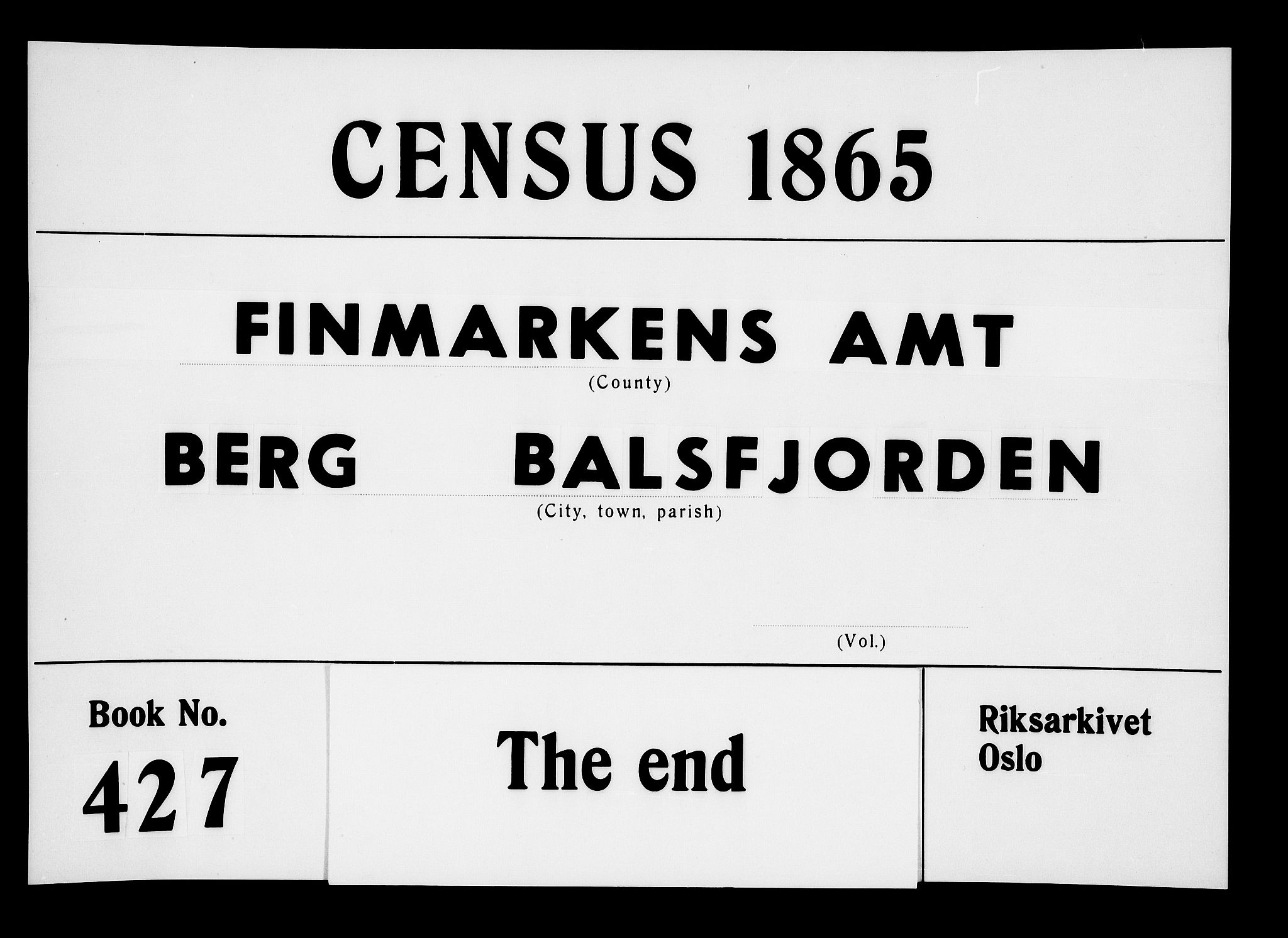 RA, 1865 census for Balsfjord, 1865, p. 151