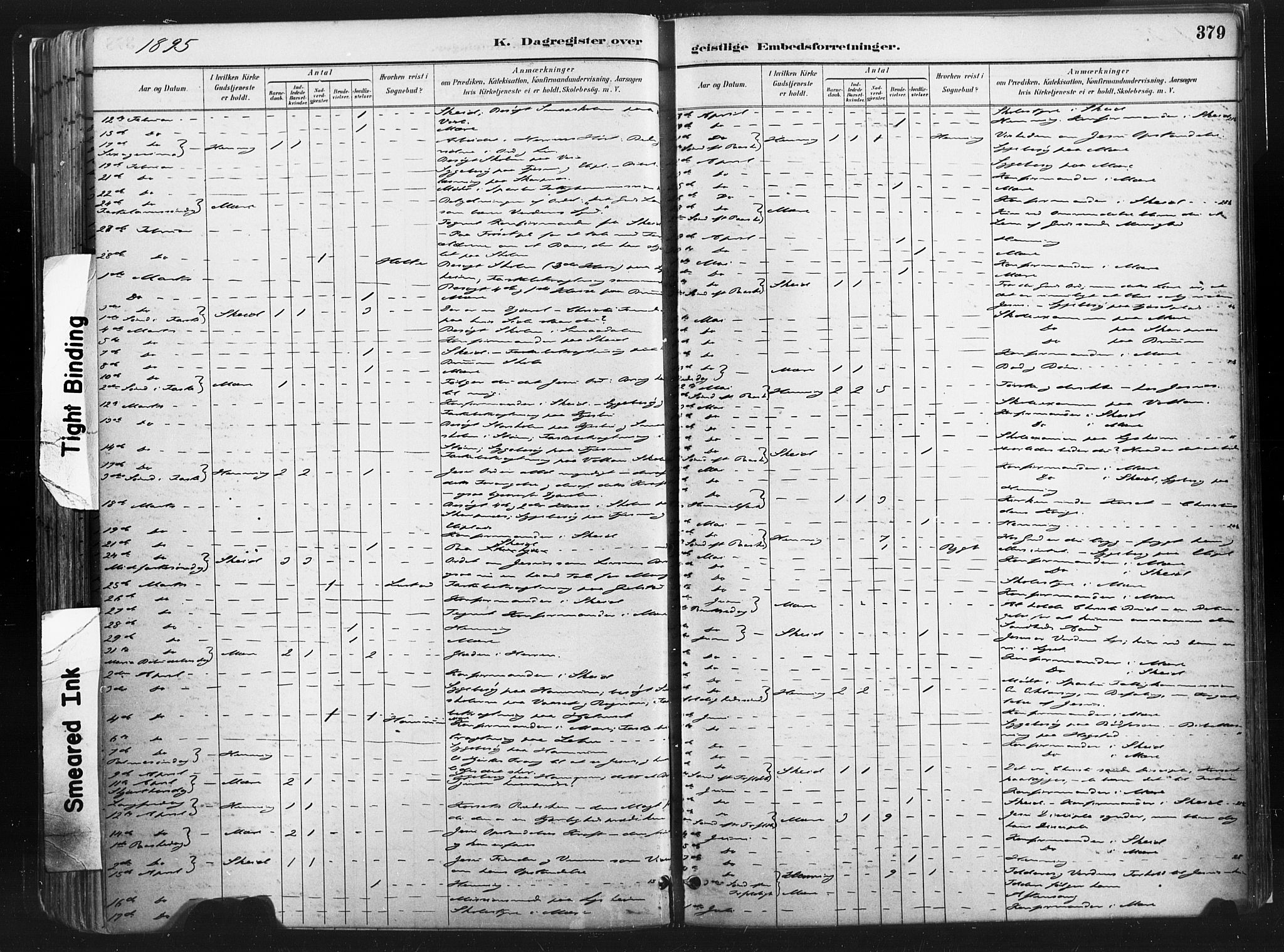 Ministerialprotokoller, klokkerbøker og fødselsregistre - Nord-Trøndelag, SAT/A-1458/735/L0351: Parish register (official) no. 735A10, 1884-1908, p. 379