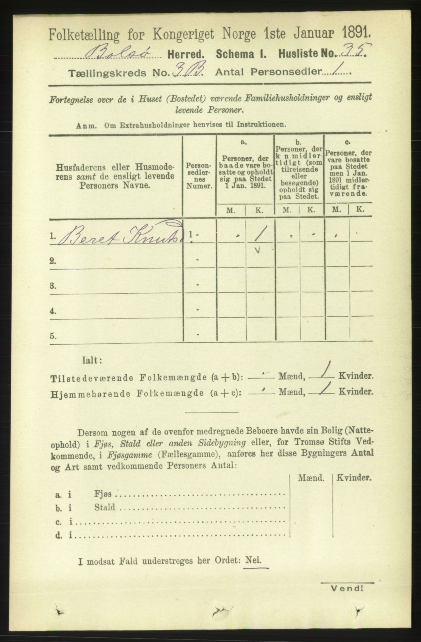 RA, 1891 census for 1544 Bolsøy, 1891, p. 2081