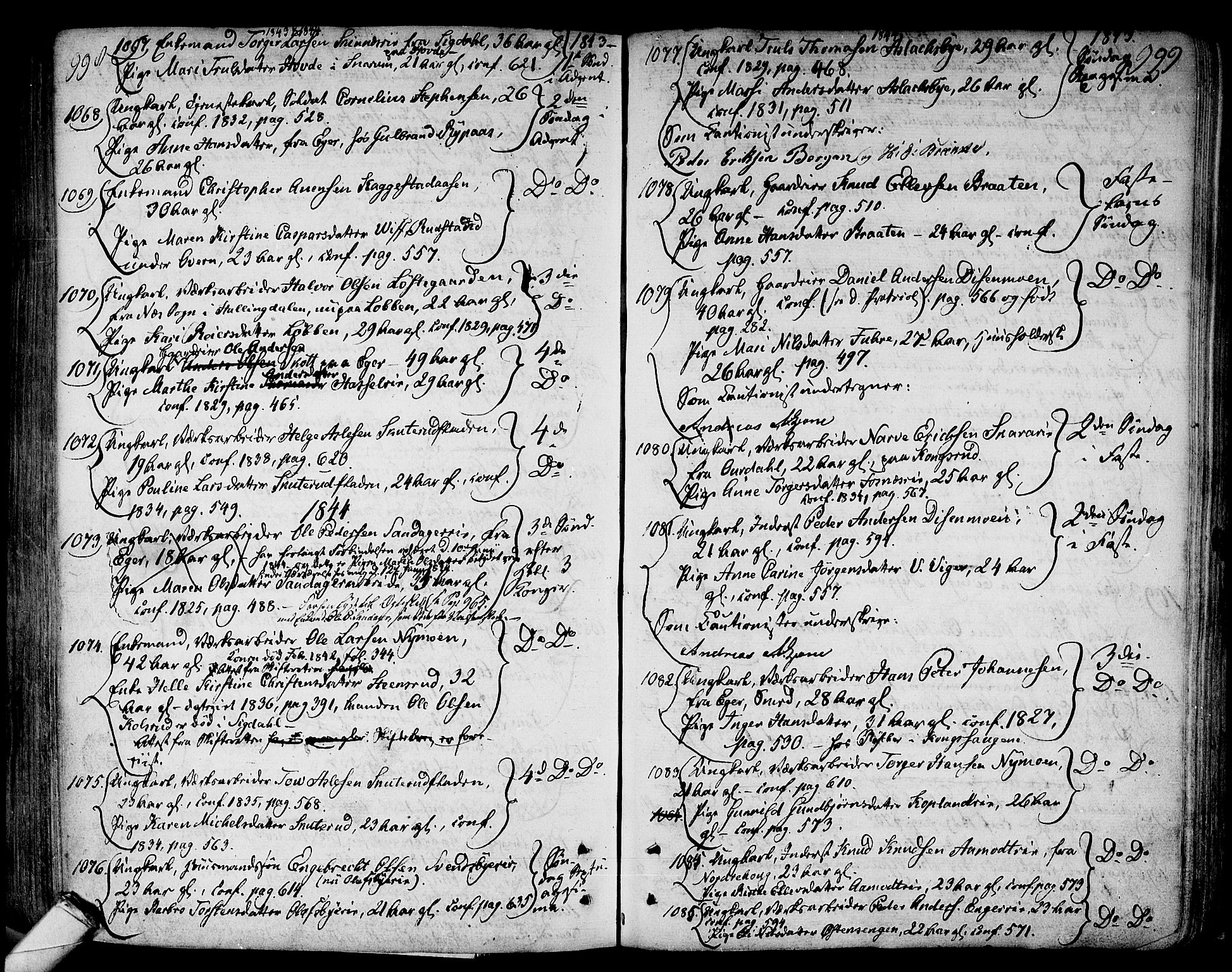 Modum kirkebøker, AV/SAKO-A-234/F/Fa/L0003: Parish register (official) no. 3, 1783-1819, p. 998-999