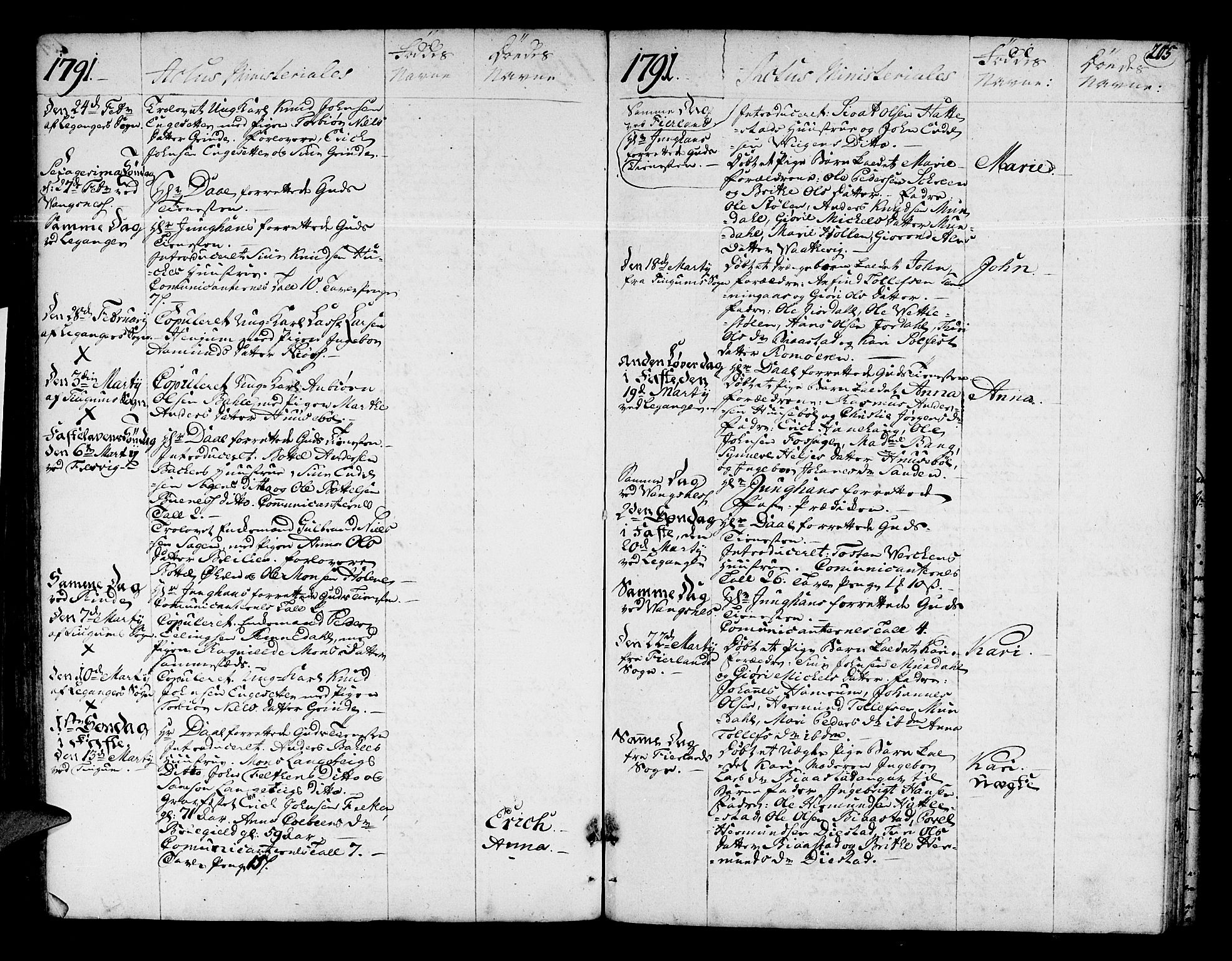 Leikanger sokneprestembete, SAB/A-81001: Parish register (official) no. A 4, 1770-1791, p. 205