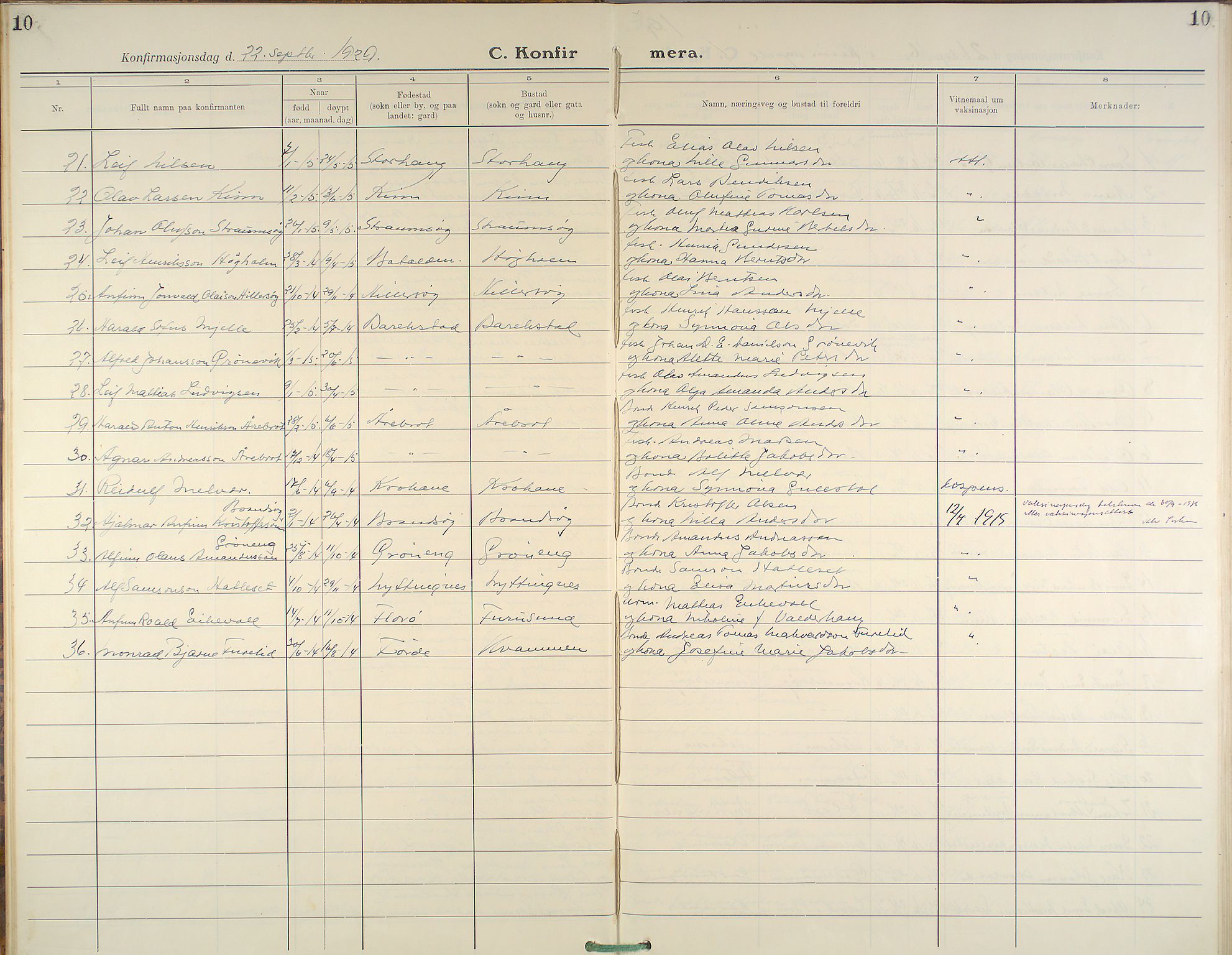 Kinn sokneprestembete, AV/SAB-A-80801/H/Haa/Haab/L0007: Parish register (official) no. B 7, 1926-1964, p. 10