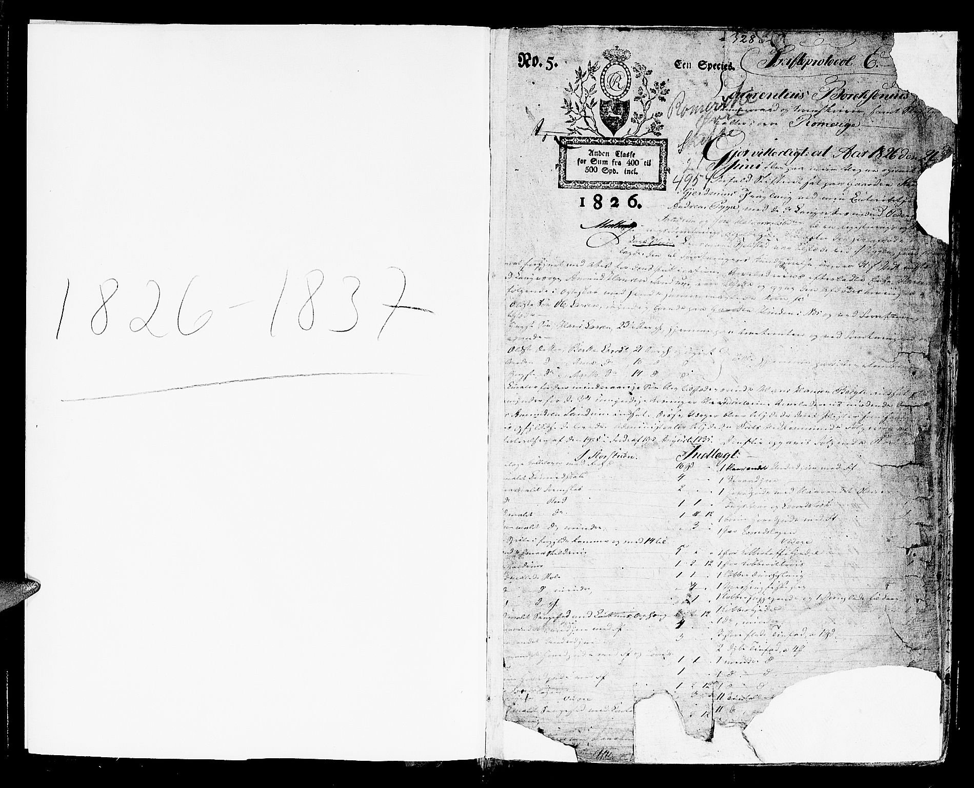 Øvre Romerike sorenskriveri, SAO/A-10649/H/Hb/L0021: Skifteprotokoll nr. 21, 1826-1837, p. 0b-1a