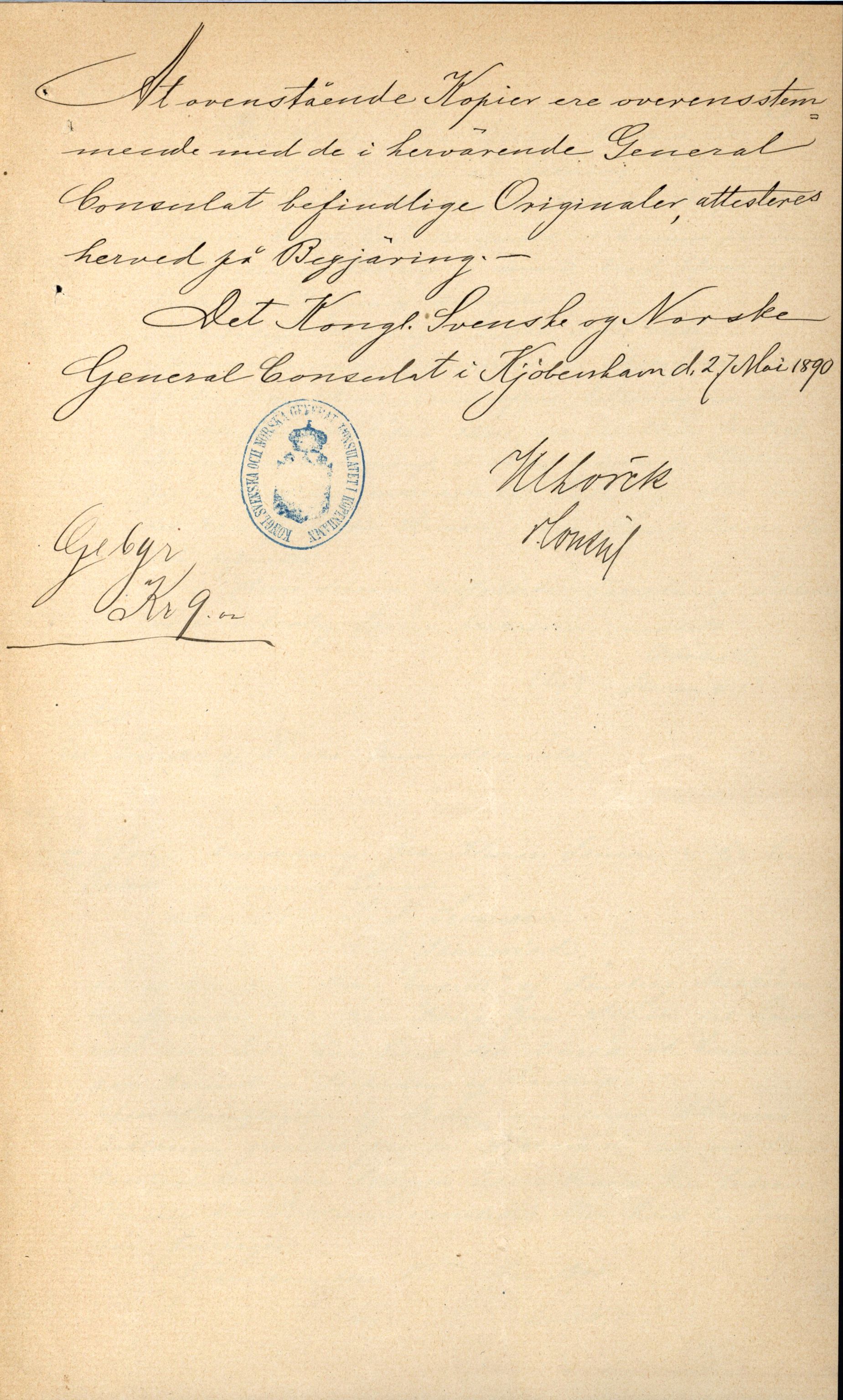 Pa 63 - Østlandske skibsassuranceforening, VEMU/A-1079/G/Ga/L0026/0001: Havaridokumenter / Ego, Dux, Eidsvold, Empress, 1890, p. 44