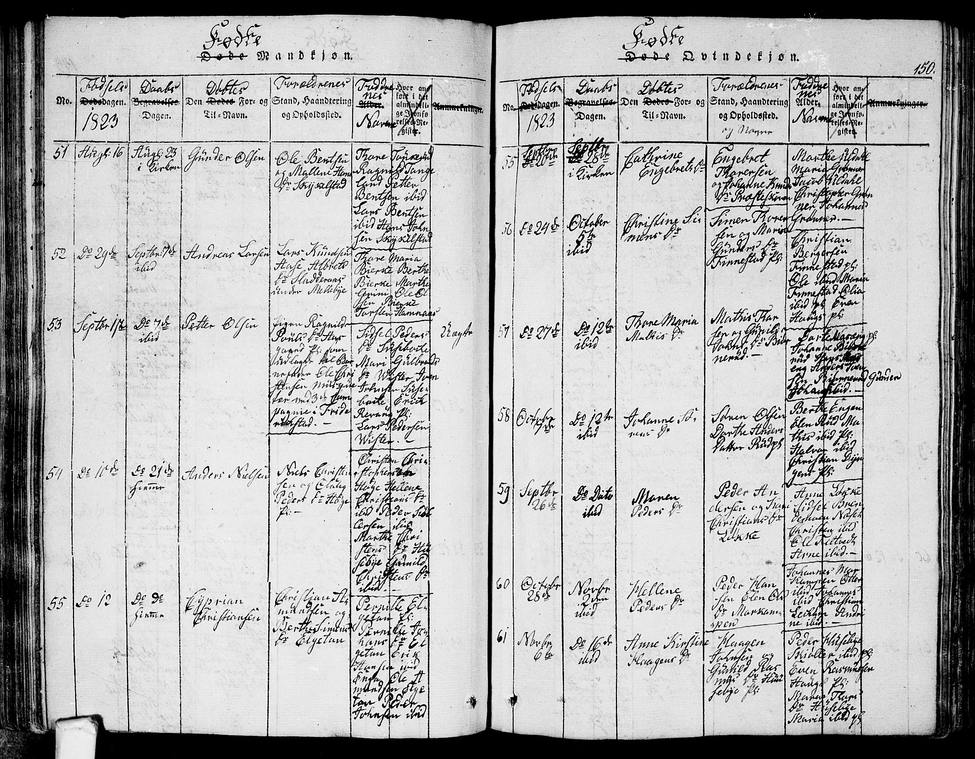 Eidsberg prestekontor Kirkebøker, SAO/A-10905/G/Ga/L0001: Parish register (copy) no. I 1, 1814-1831, p. 150