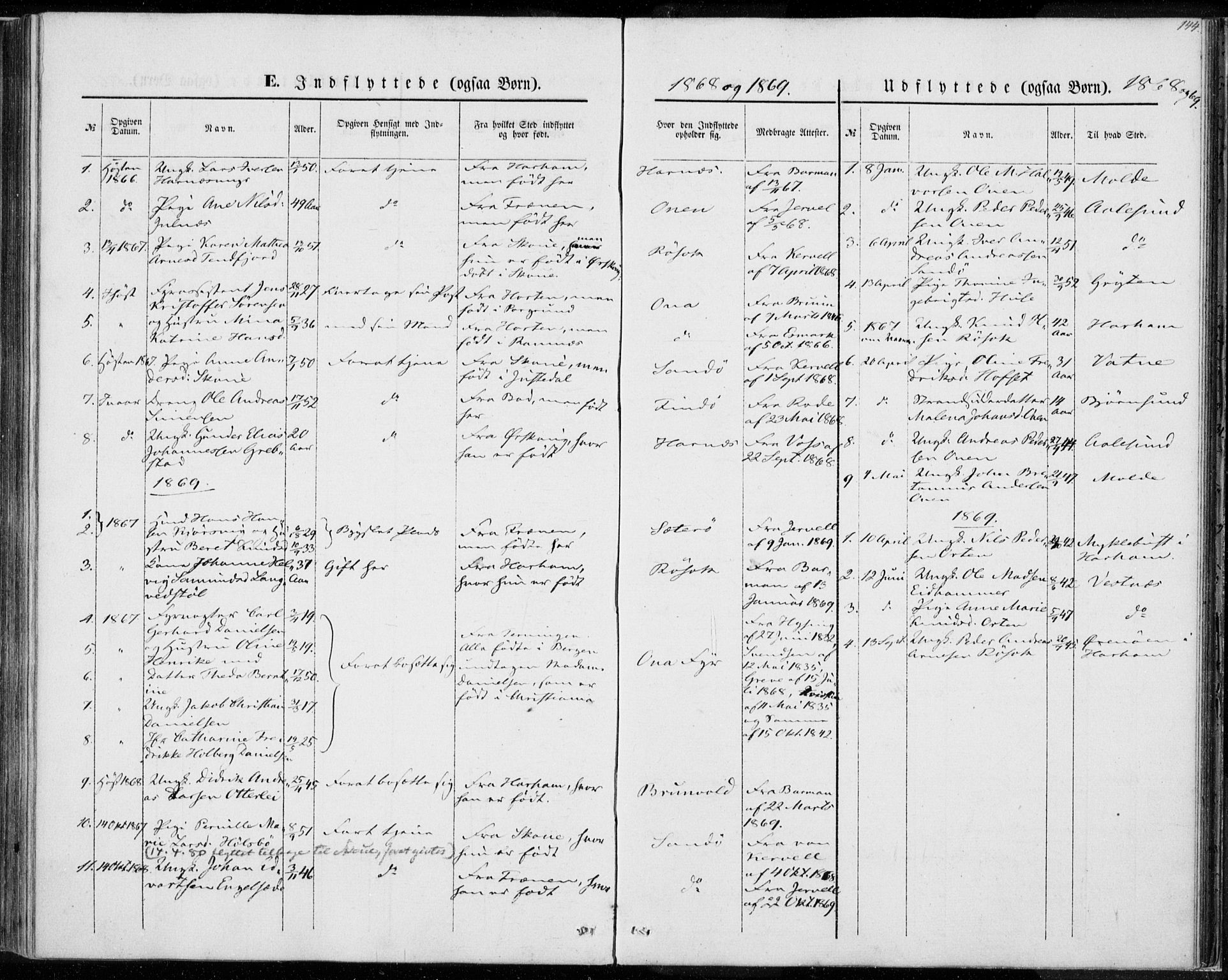 Ministerialprotokoller, klokkerbøker og fødselsregistre - Møre og Romsdal, AV/SAT-A-1454/561/L0728: Parish register (official) no. 561A02, 1858-1878, p. 144