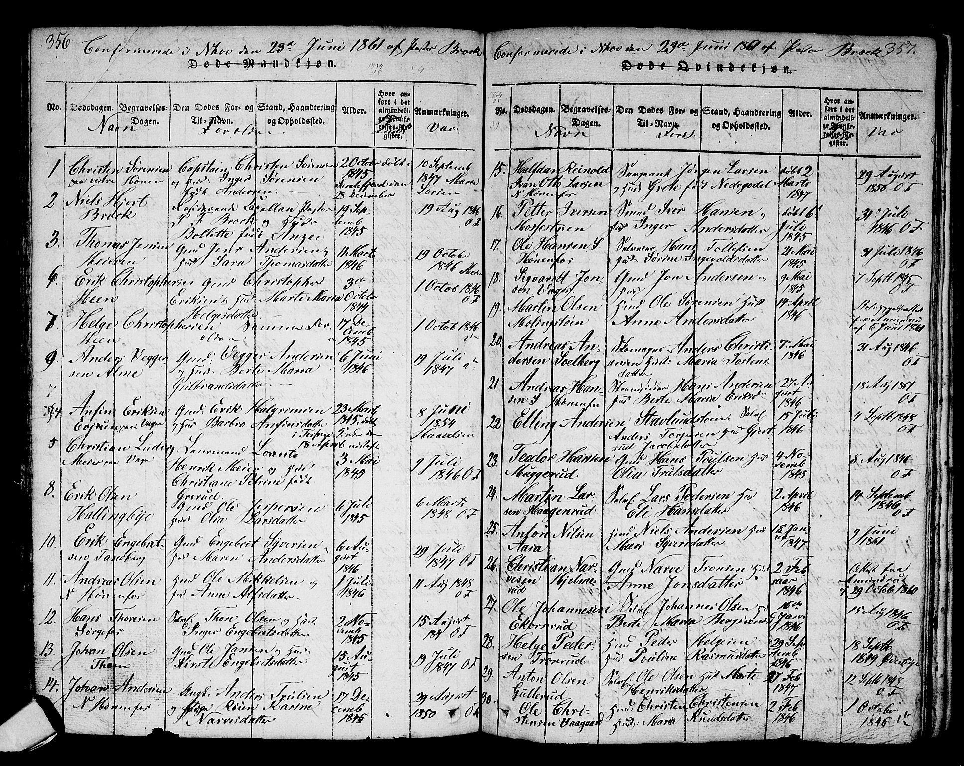 Norderhov kirkebøker, AV/SAKO-A-237/G/Ga/L0002: Parish register (copy) no. I 2, 1814-1867, p. 356-357