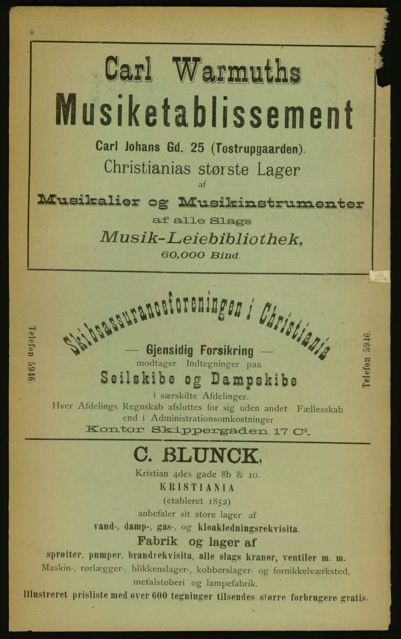 Kristiania/Oslo adressebok, PUBL/-, 1899, p. 8