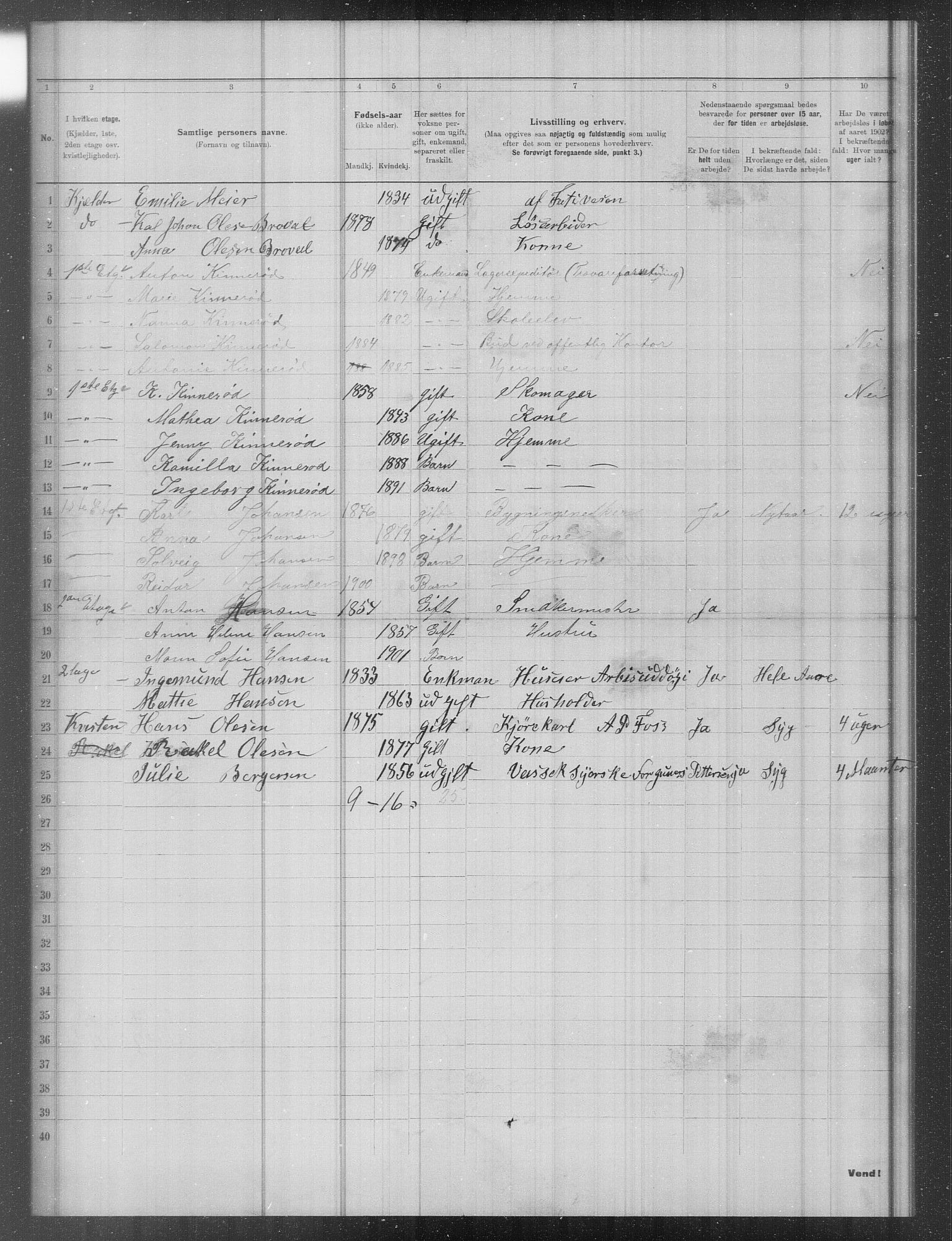 OBA, Municipal Census 1902 for Kristiania, 1902, p. 13836