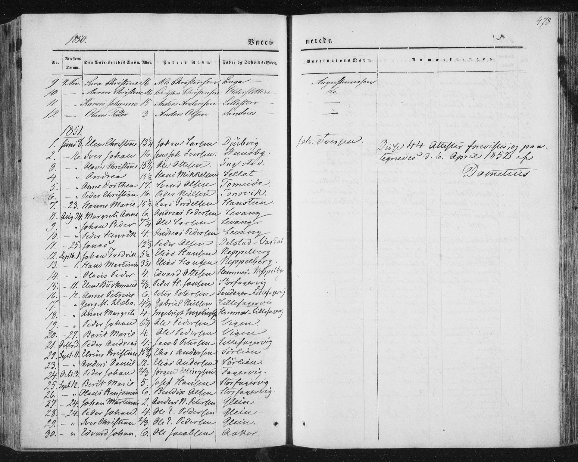 Ministerialprotokoller, klokkerbøker og fødselsregistre - Nordland, AV/SAT-A-1459/838/L0549: Parish register (official) no. 838A07, 1840-1854, p. 478