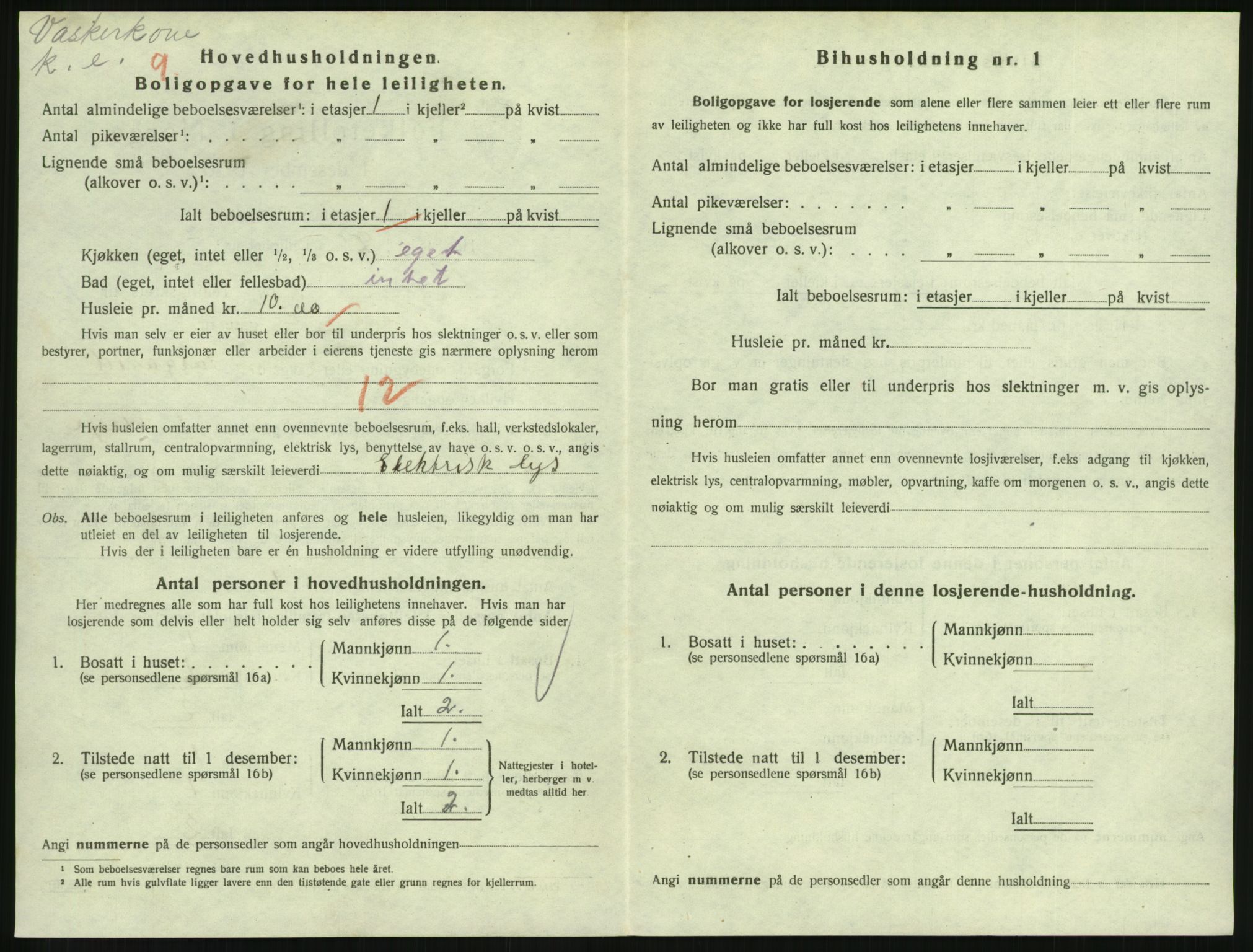 SAH, 1920 census for Lillehammer, 1920, p. 3413