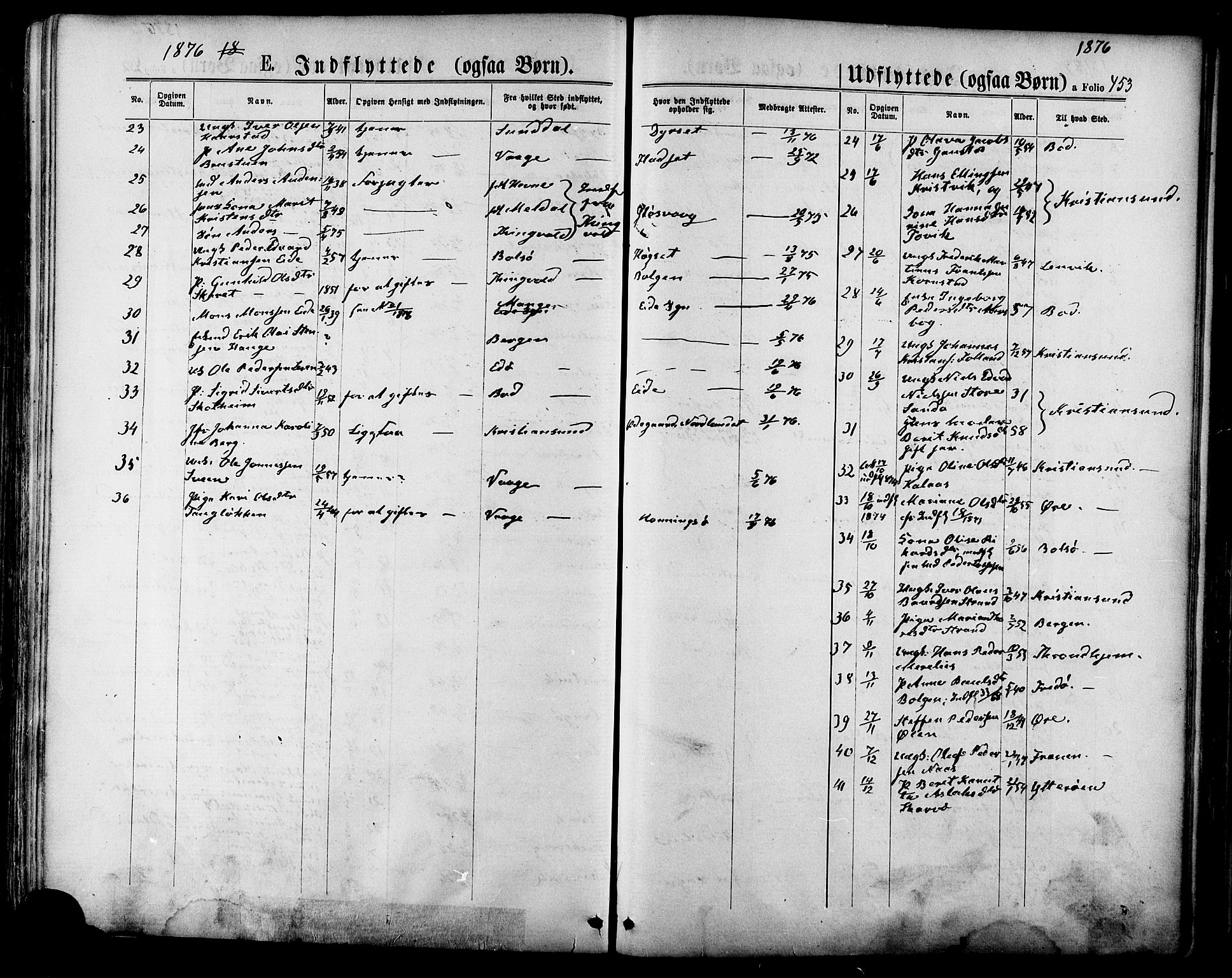 Ministerialprotokoller, klokkerbøker og fødselsregistre - Møre og Romsdal, SAT/A-1454/568/L0805: Parish register (official) no. 568A12 /1, 1869-1884, p. 453