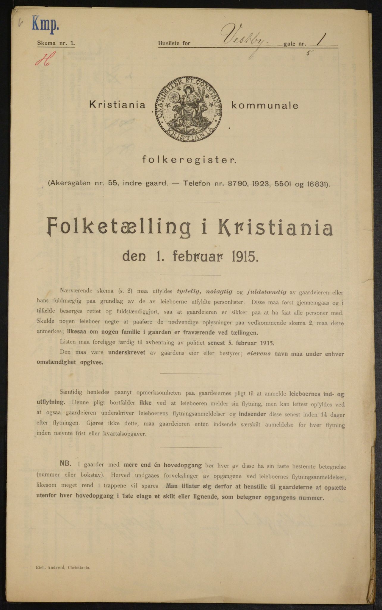 OBA, Municipal Census 1915 for Kristiania, 1915, p. 122904