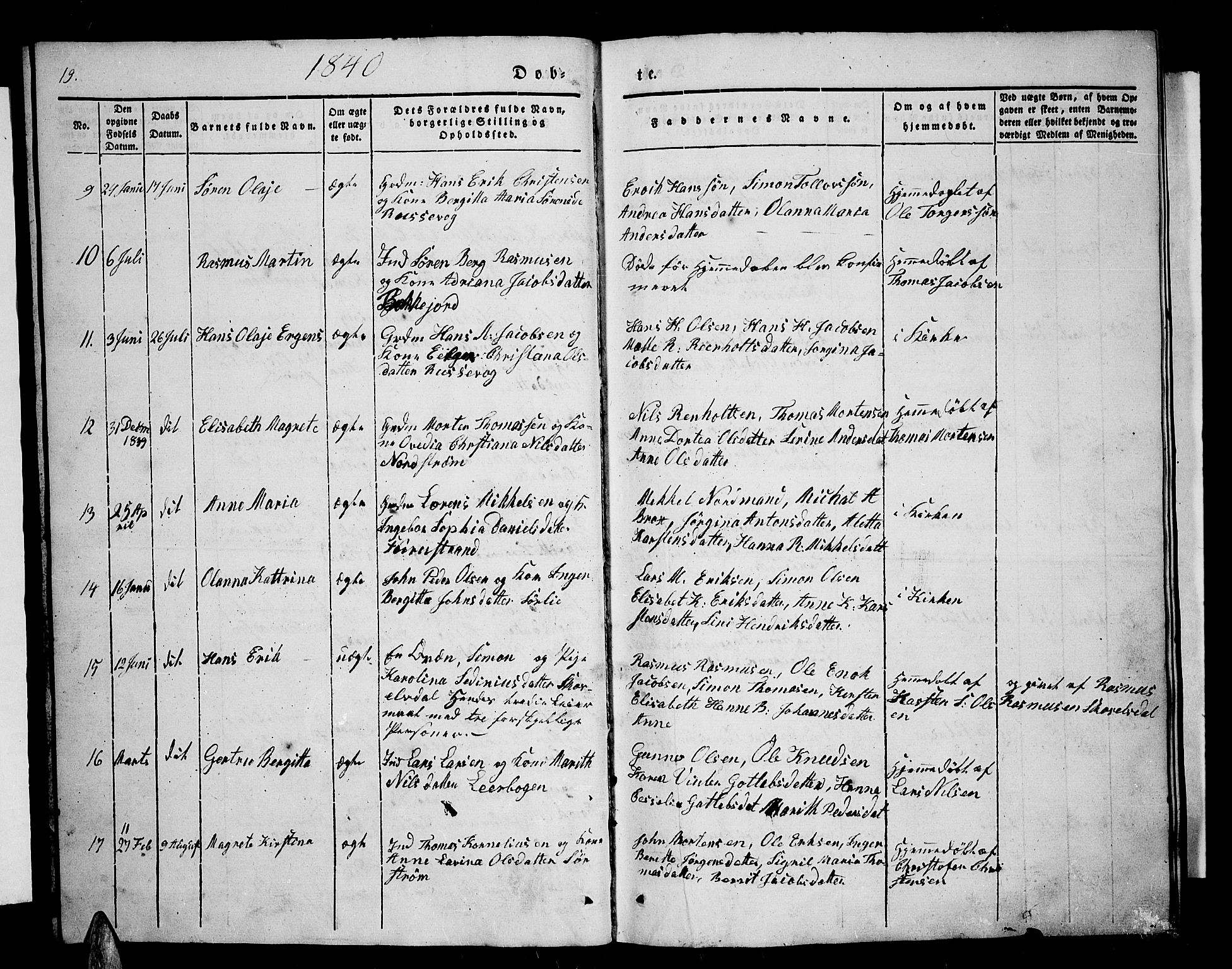 Tranøy sokneprestkontor, AV/SATØ-S-1313/I/Ia/Iab/L0001klokker: Parish register (copy) no. 1, 1835-1853, p. 19