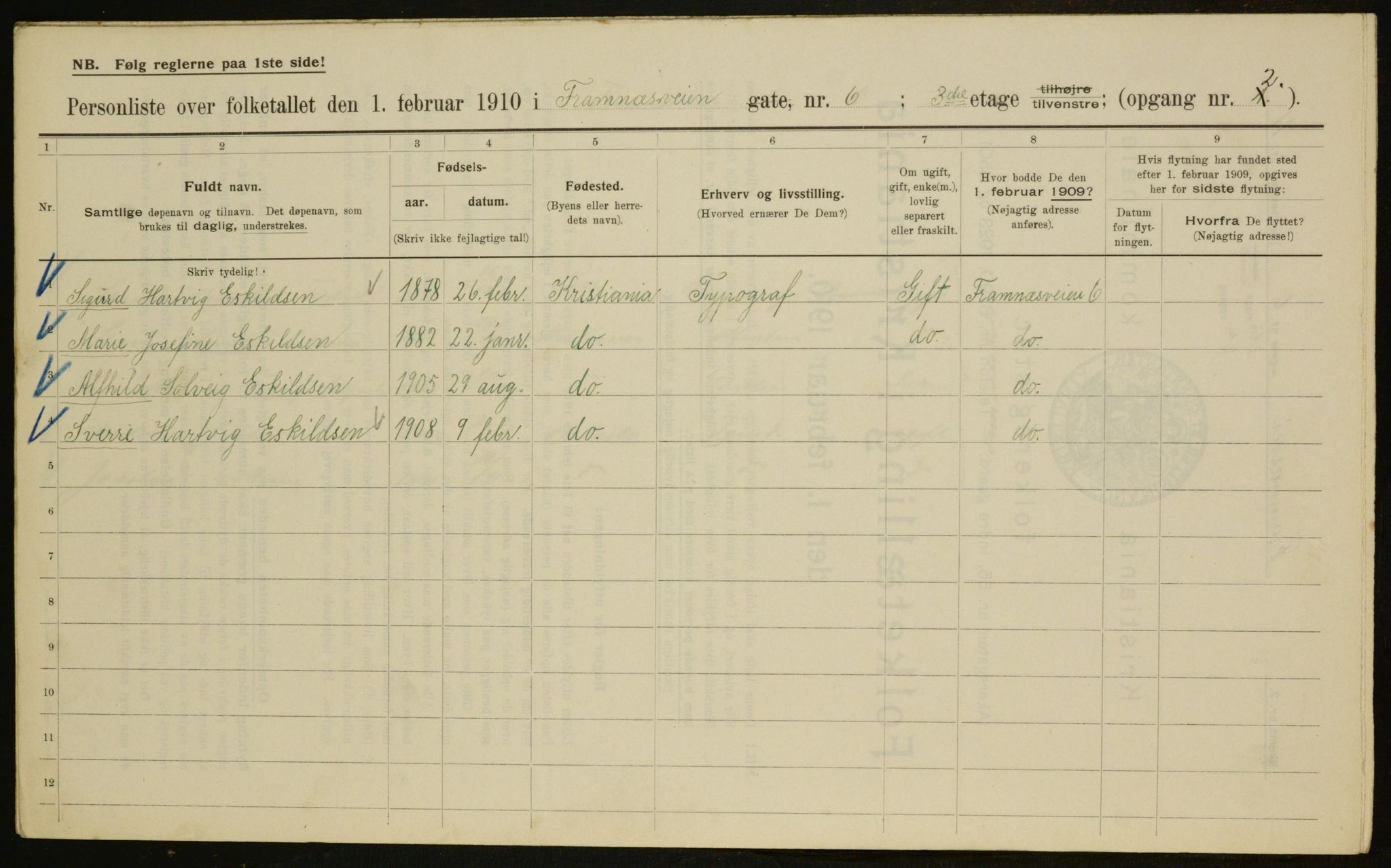 OBA, Municipal Census 1910 for Kristiania, 1910, p. 23902