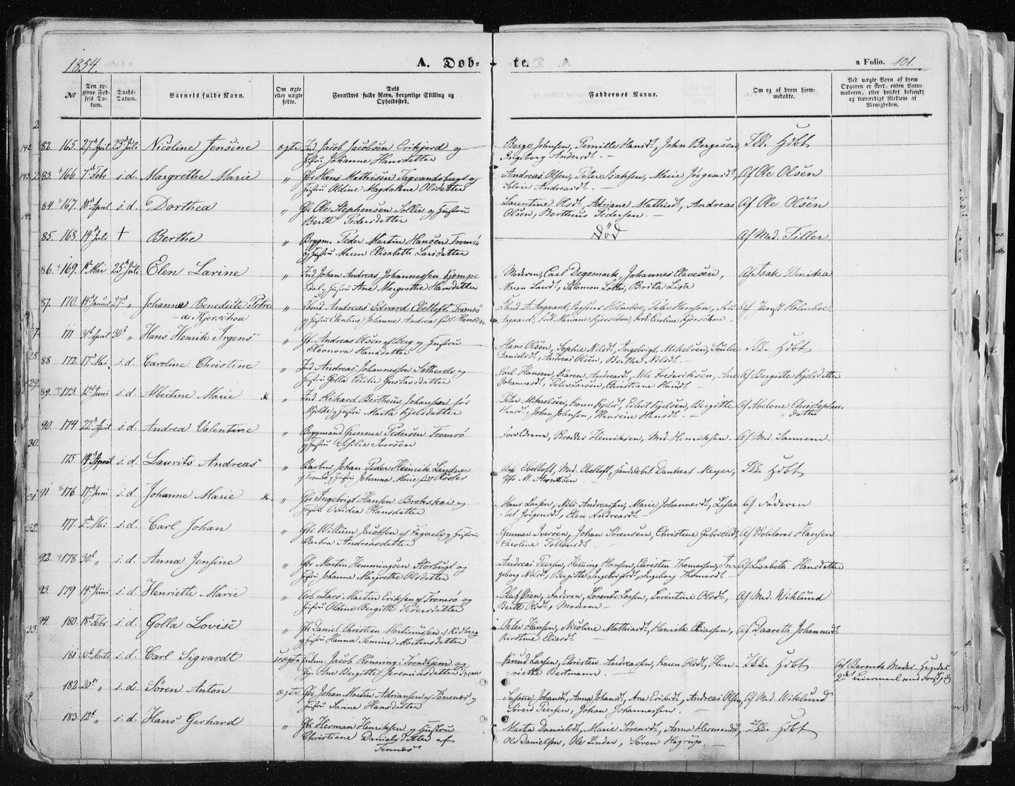 Tromsø sokneprestkontor/stiftsprosti/domprosti, SATØ/S-1343/G/Ga/L0010kirke: Parish register (official) no. 10, 1848-1855, p. 101